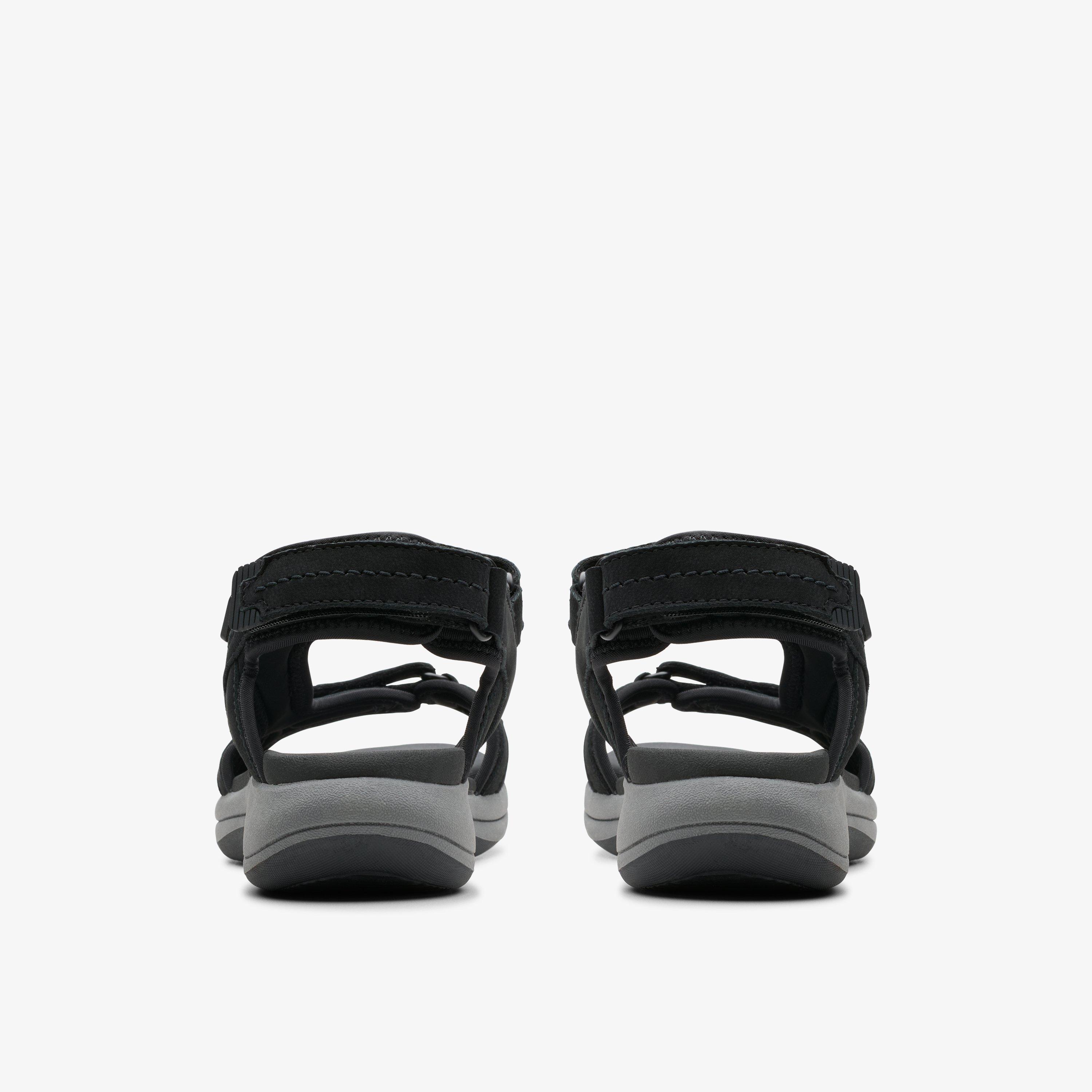 Mira Free Black Nubuck Flat Sandals, view 5 of 6