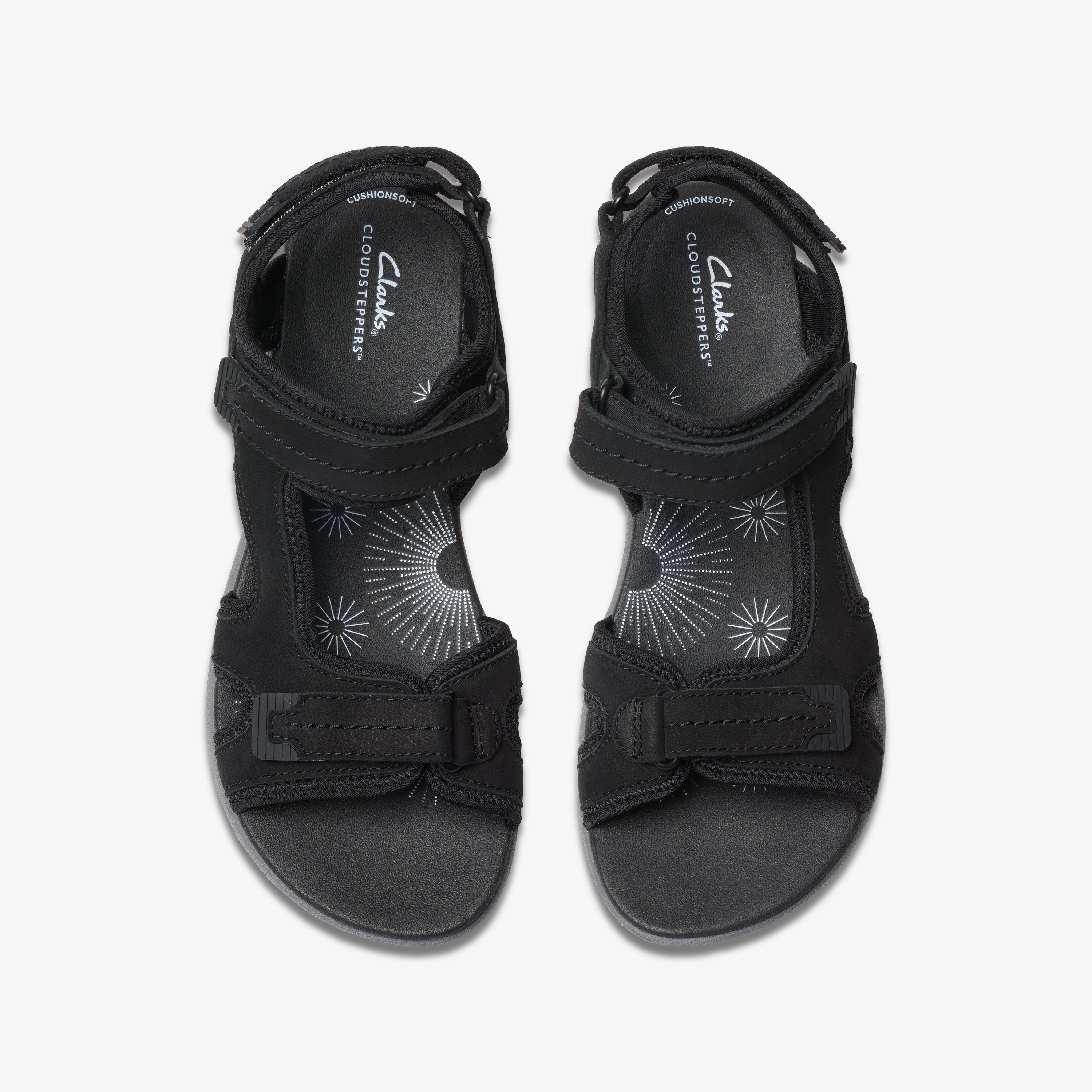 Mira Free Black Nubuck Flat Sandals, view 6 of 6