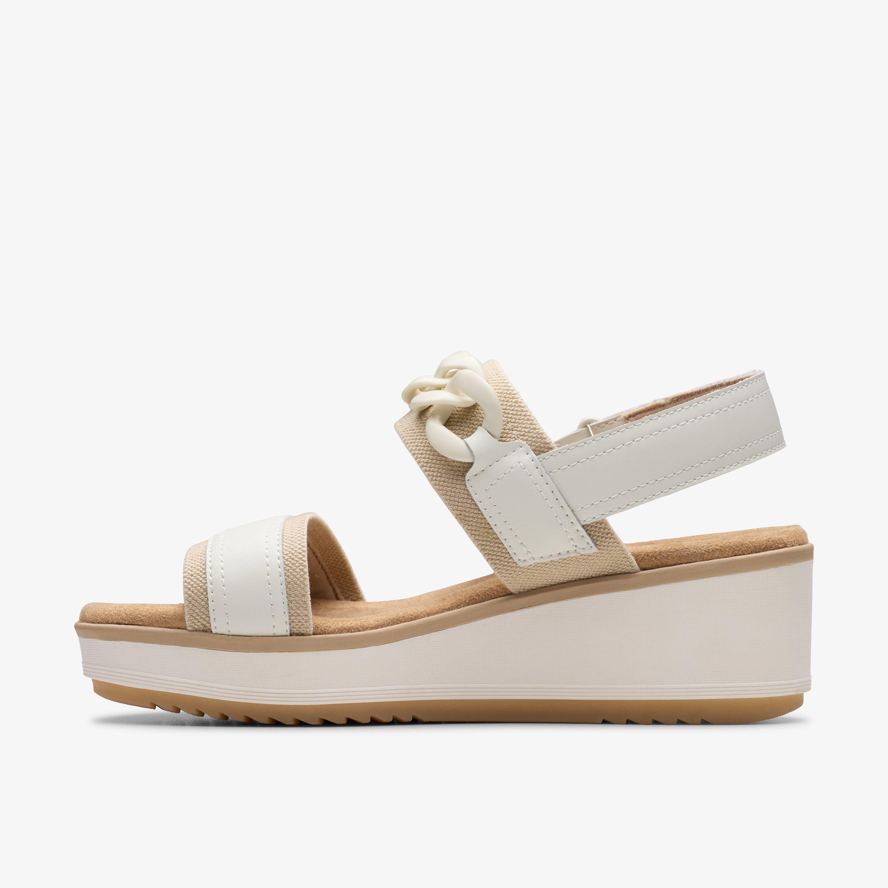 Wrenly Eve Off White Leather Wedges, view 2 of 6