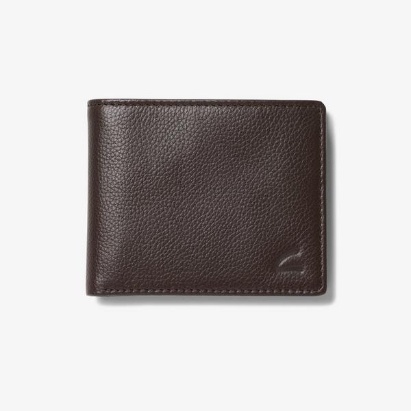 Pebbled Leather Slimfold Wallet — Brown