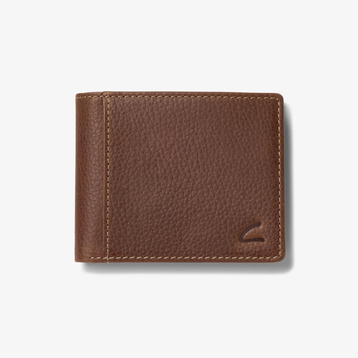 Pebbled Leather Slimfold Wallet — Brown