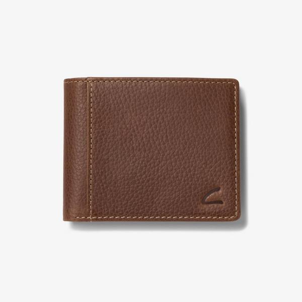 Pebbled Leather Slimfold Wallet — Brown