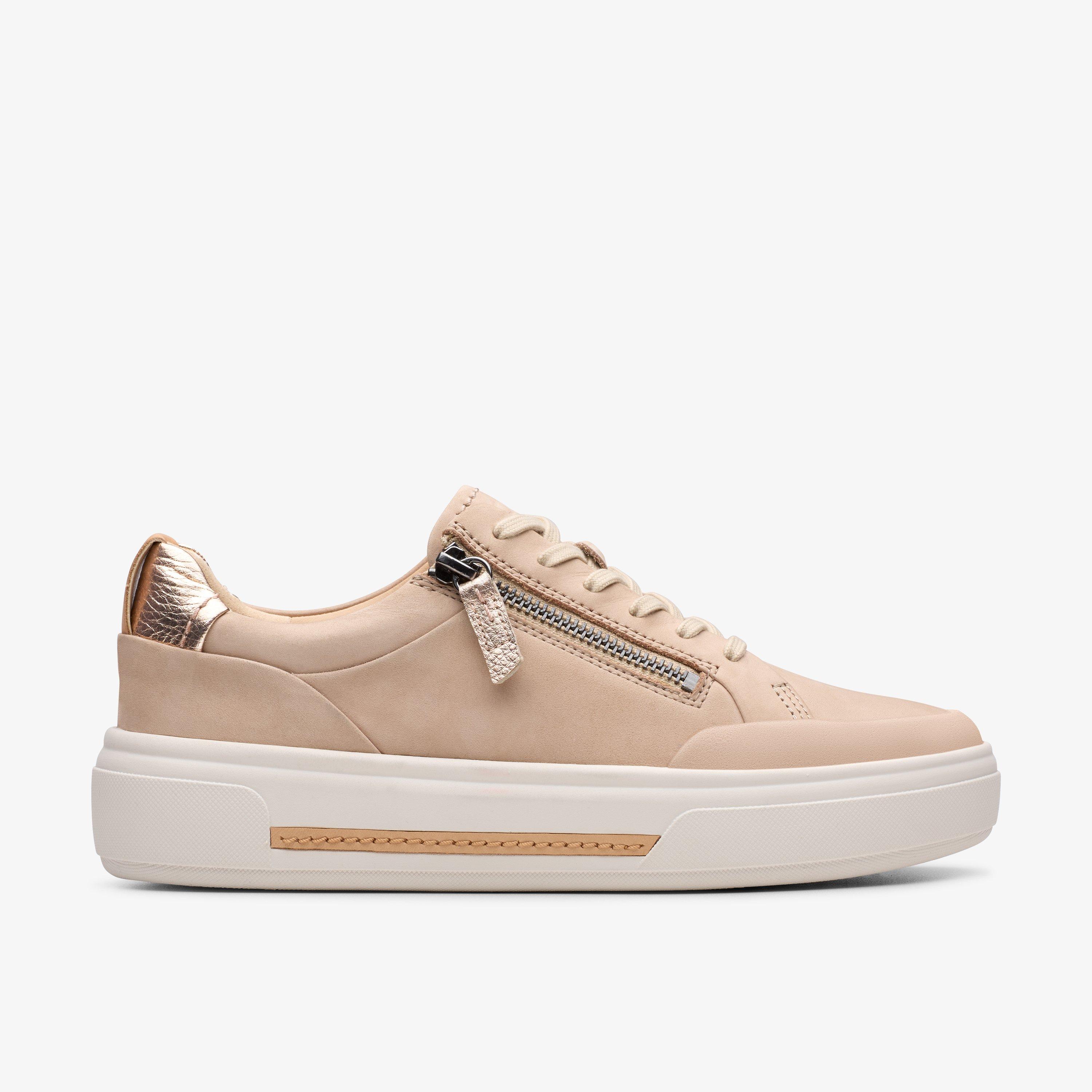 Hollyhock Zip Sand Nubuck Trainers Lace Up, view 1 of 8