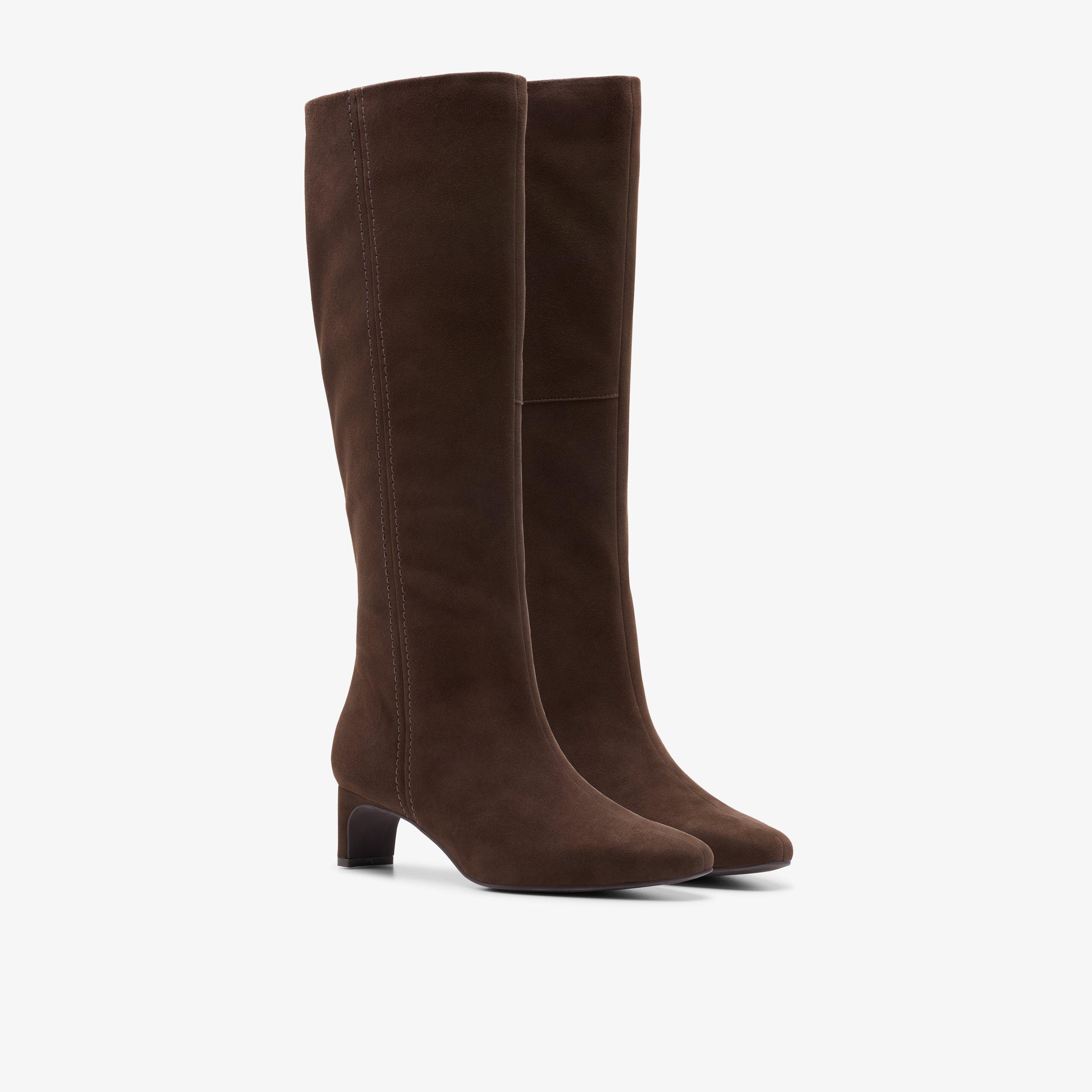 Edina Tall Dark Brown Suede