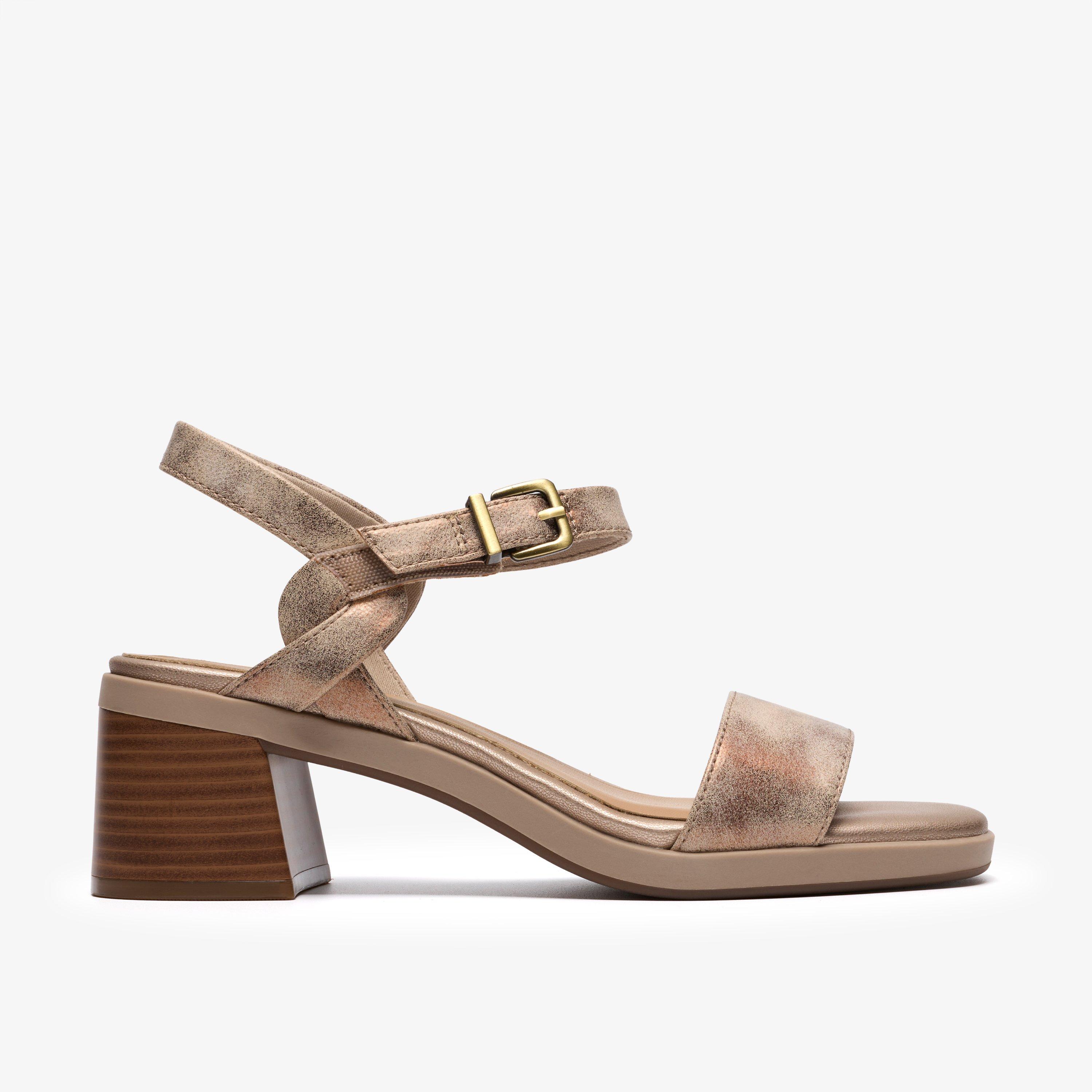 Jaylan Ray Bronze Metallic Heeled Sandals, view 1 of 6