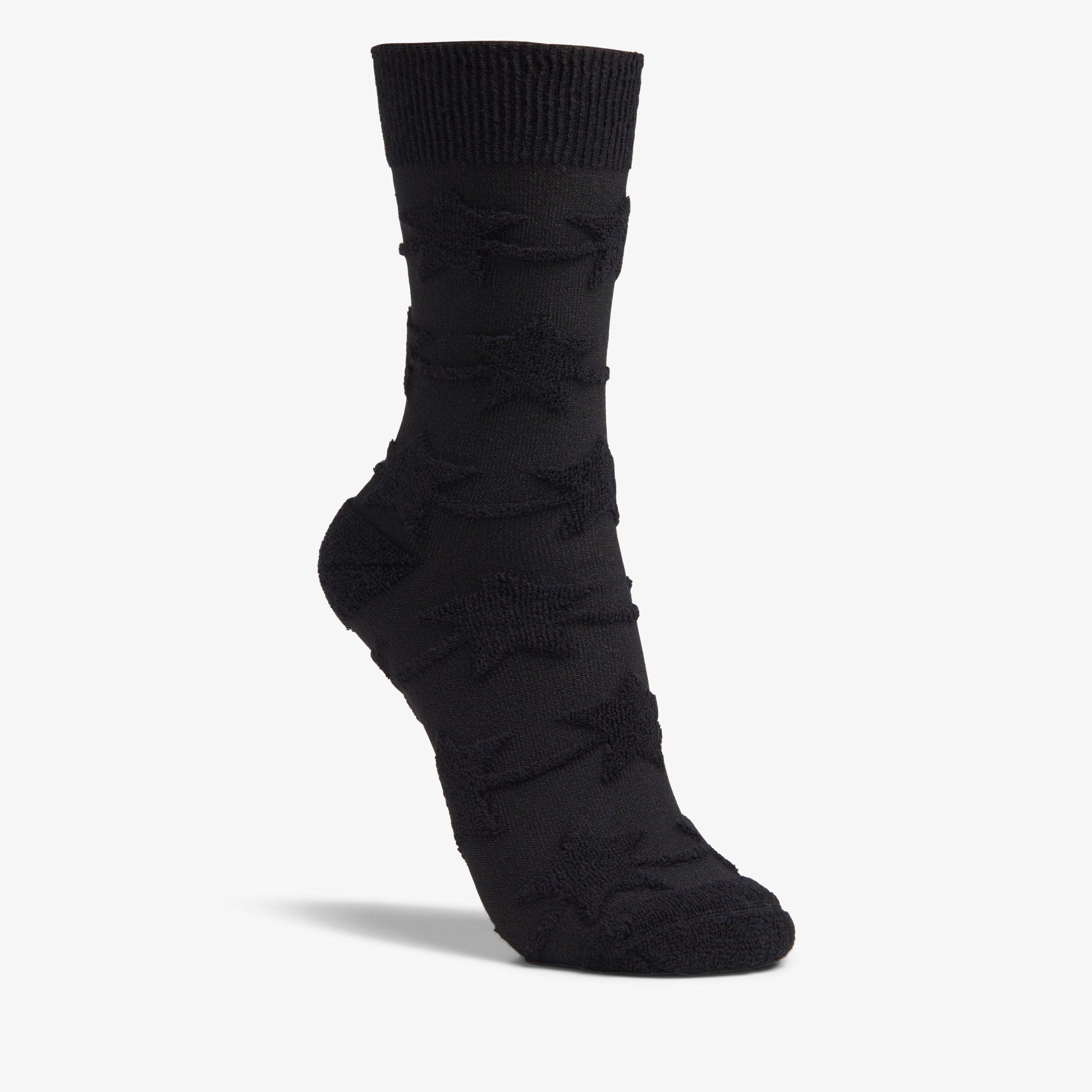Raised Star Sol Sock Black Socks, view 1 of 3