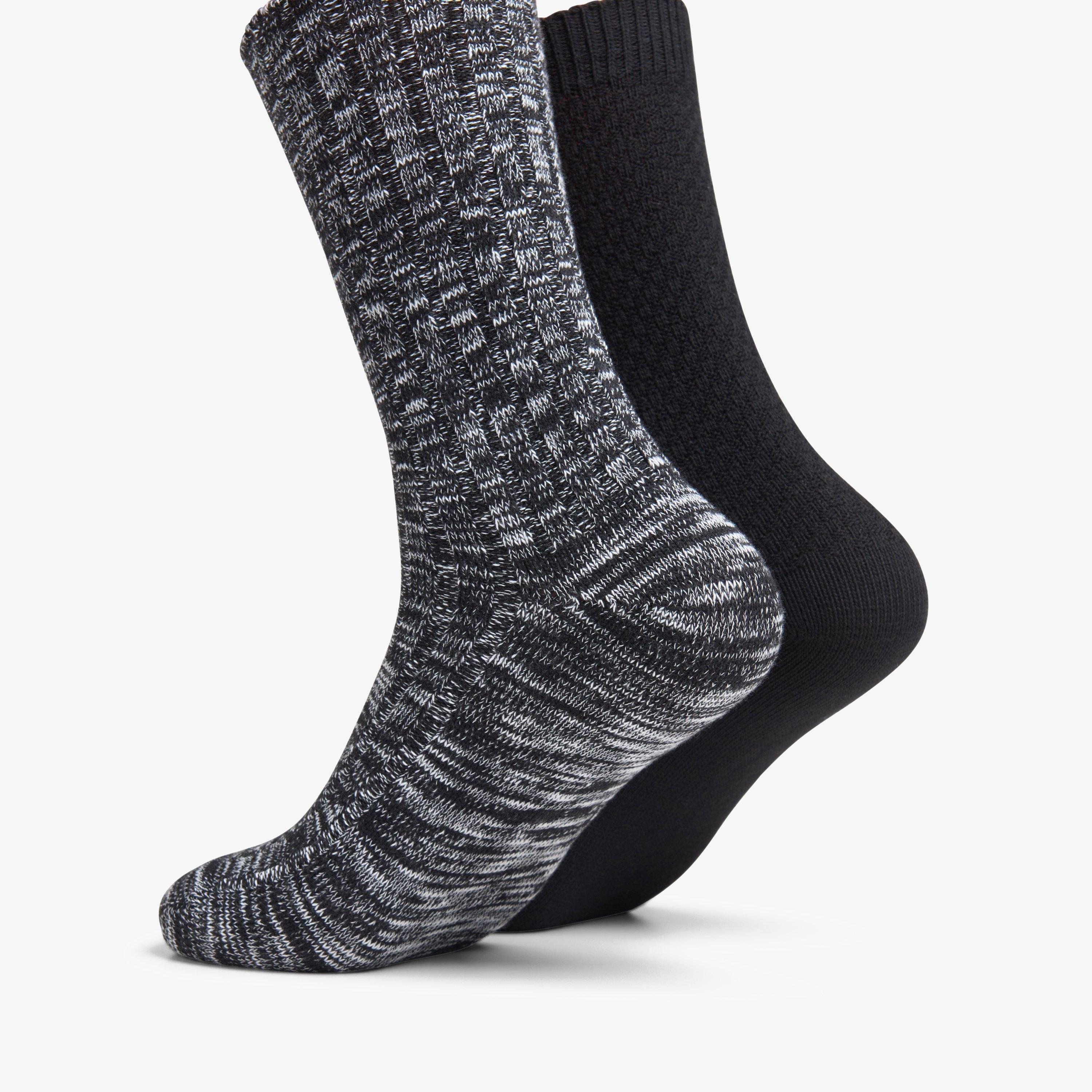 2 Pack Marled Crew Sock Black Socks, view 2 of 3