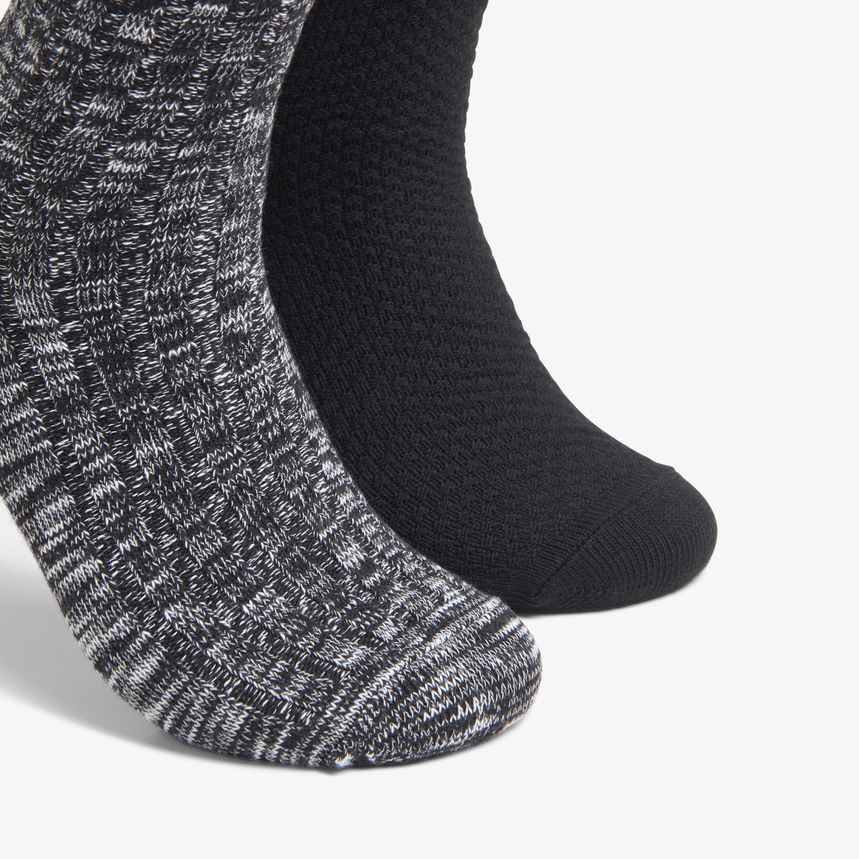 2 Pack Marled Crew Sock Black Socks, view 3 of 3