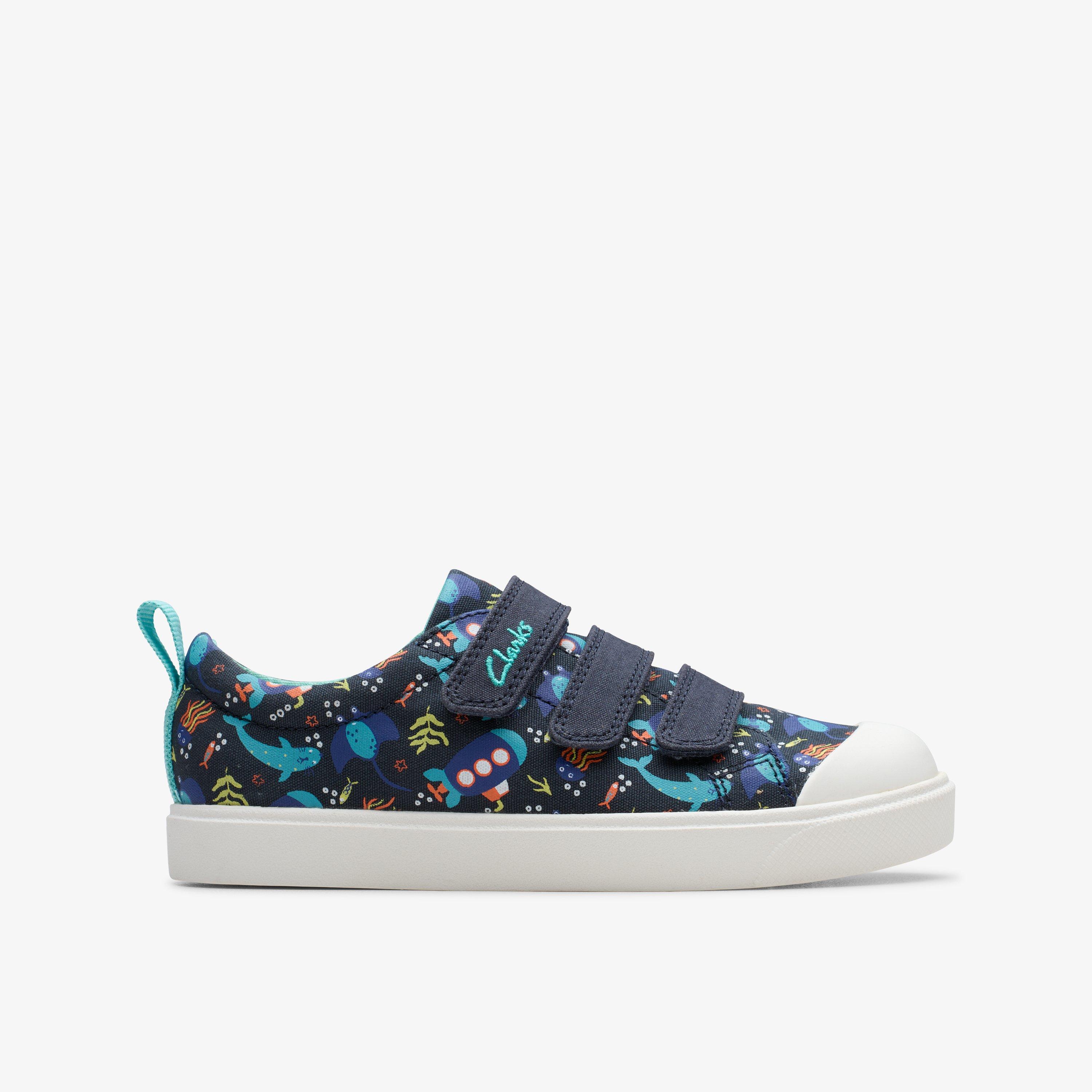 Zapatillas Clarks City Vibe K Para Niñas - Cuero, Suela De Goma, Cierre De Velcro, Cómodas Y Flexibles