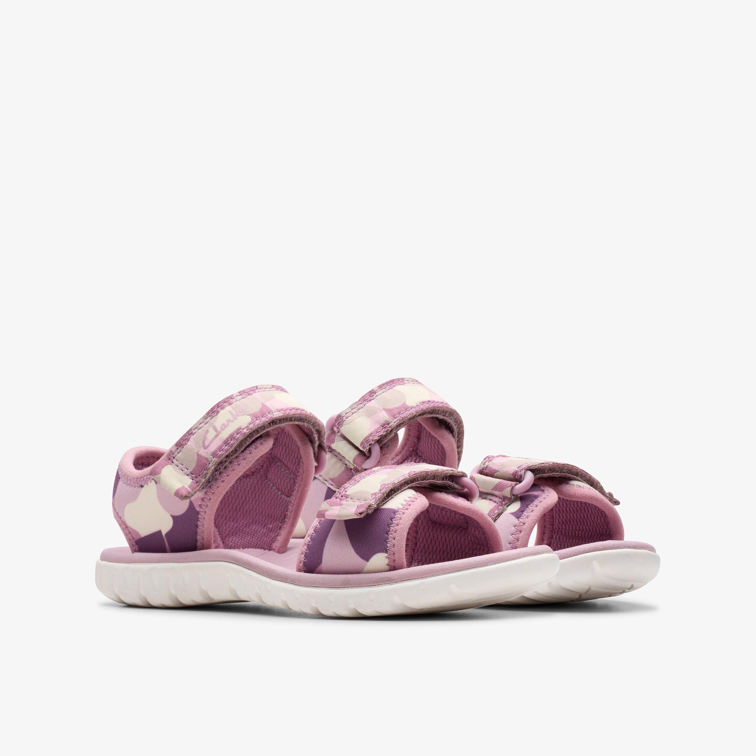 Girls Surfing Tide Kid Pink Interest Flat Sandals Riptape Clarks