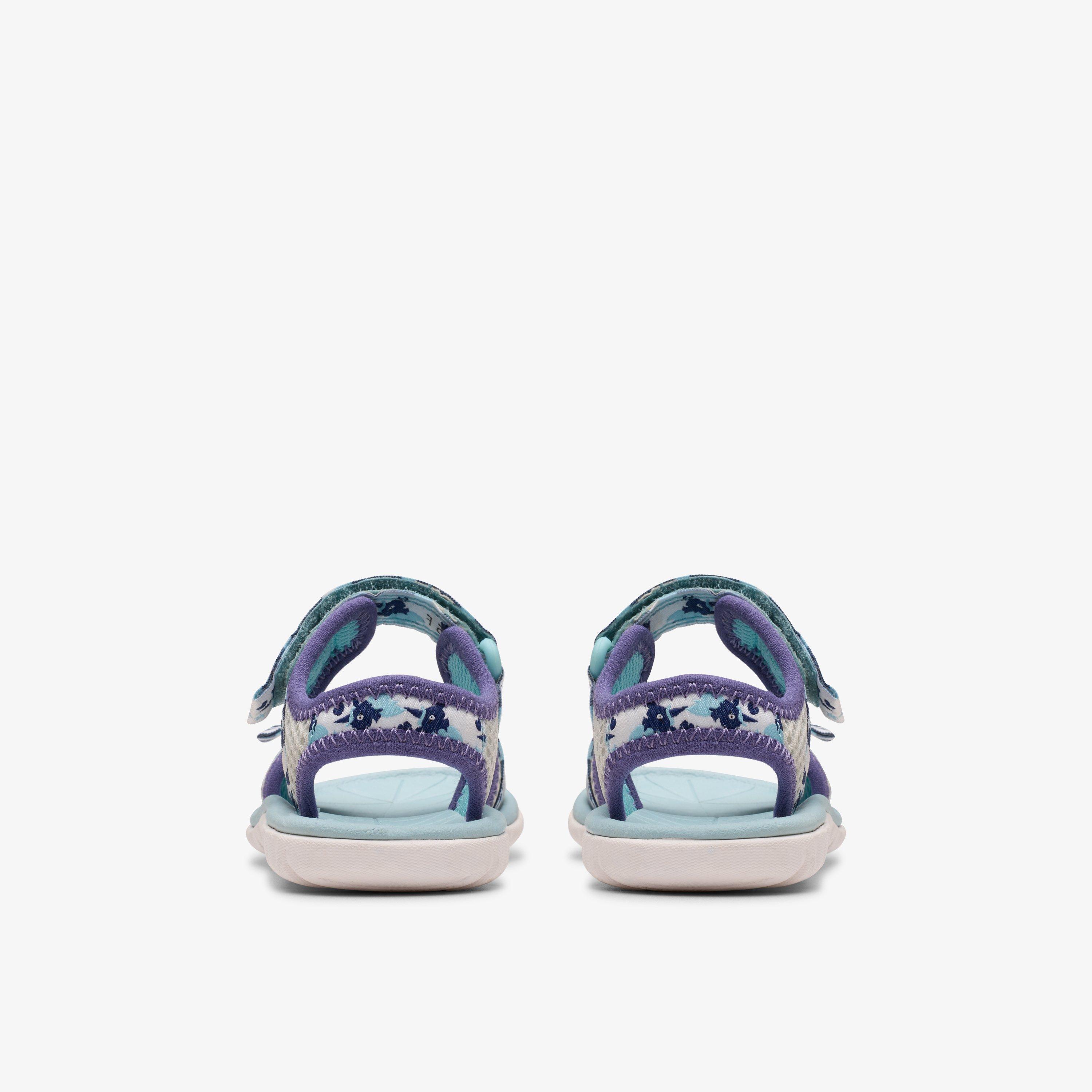 Surfing Tide Toddler Silver Flat Sandals Riptape, view 5 of 6