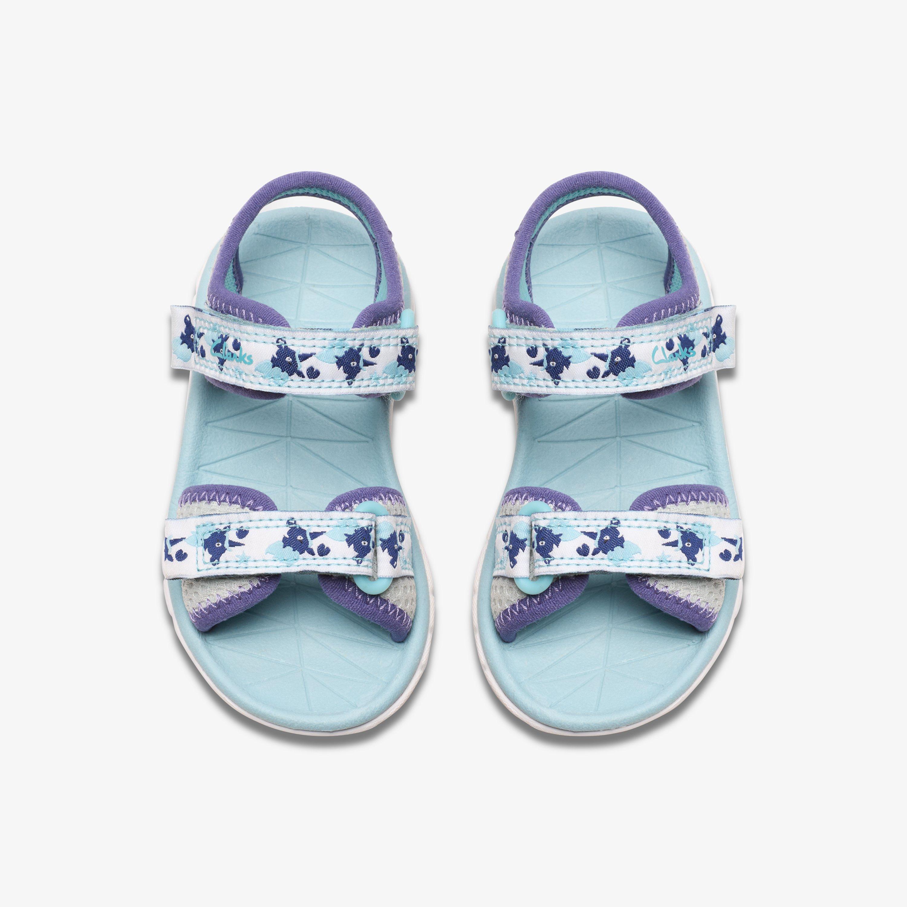 Surfing Tide Toddler Silver Flat Sandals Riptape, view 6 of 6