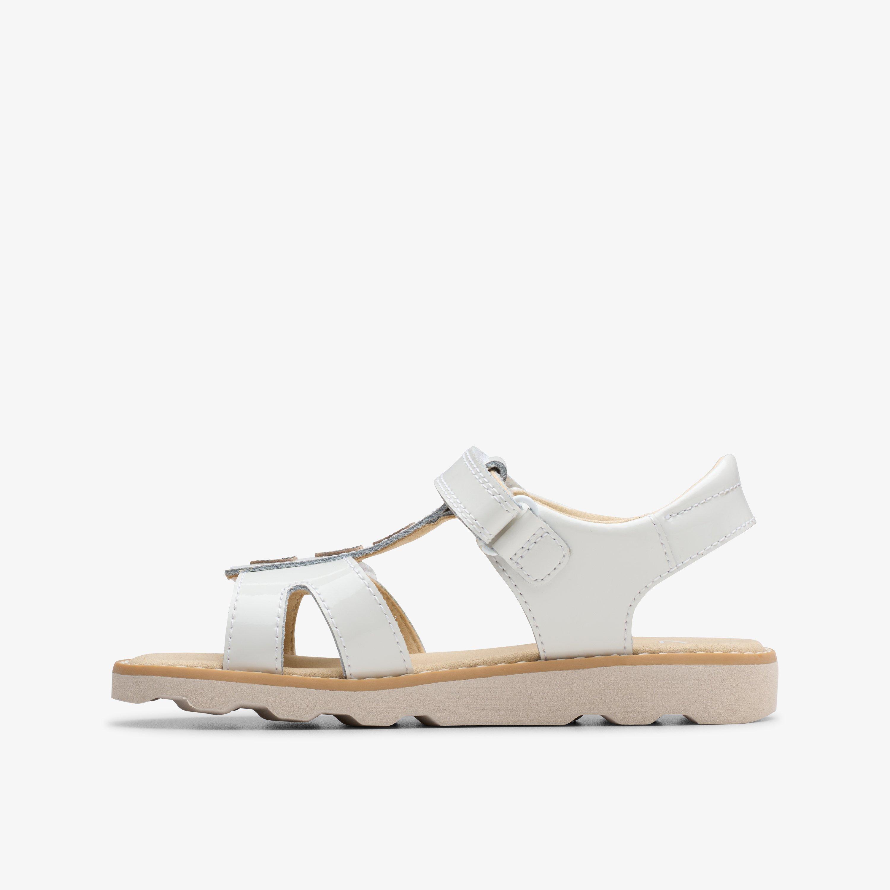 Crown Skip Kid White Patent Flat Sandals, view 2 of 6