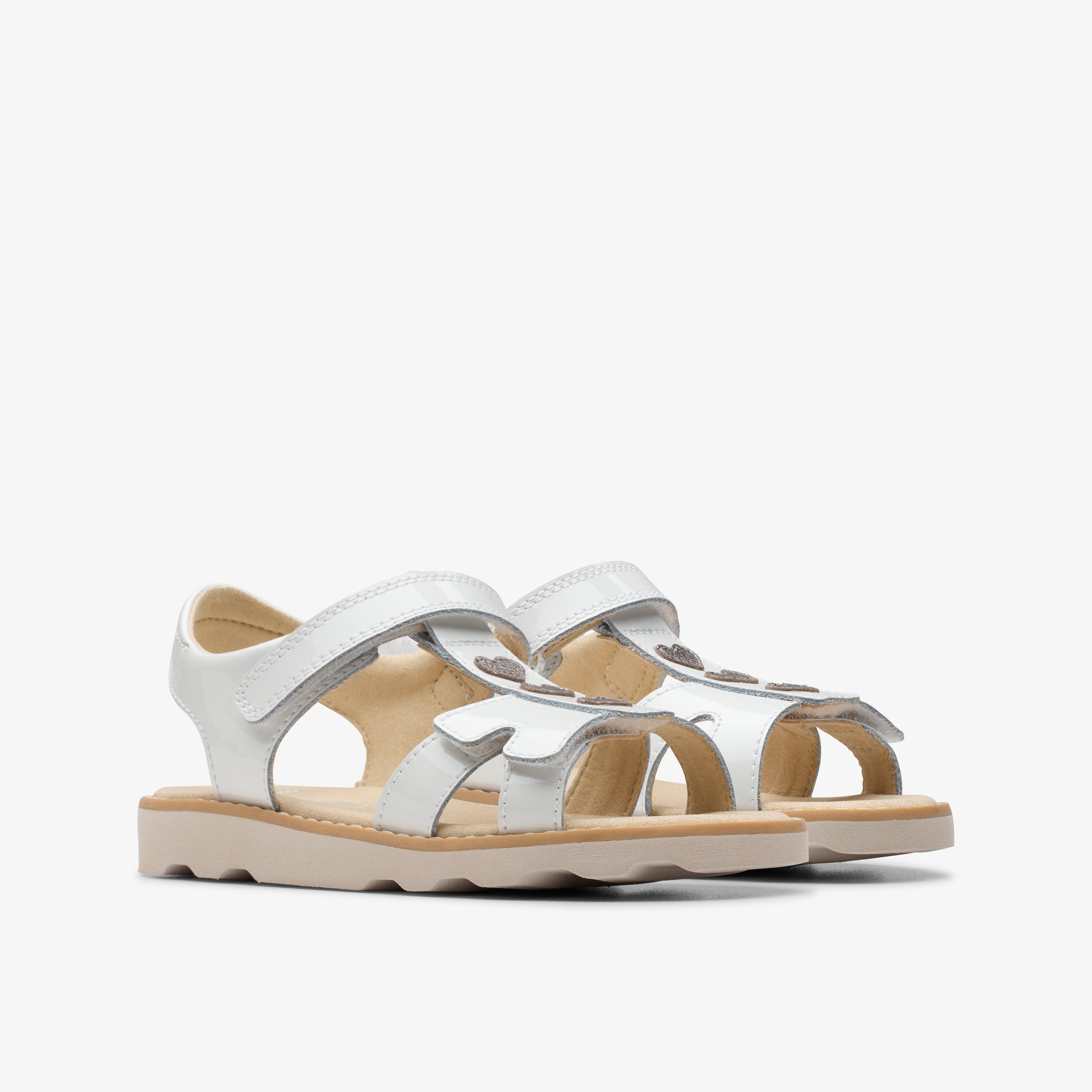 Crown Skip Kid White Patent Flat Sandals, view 4 of 6