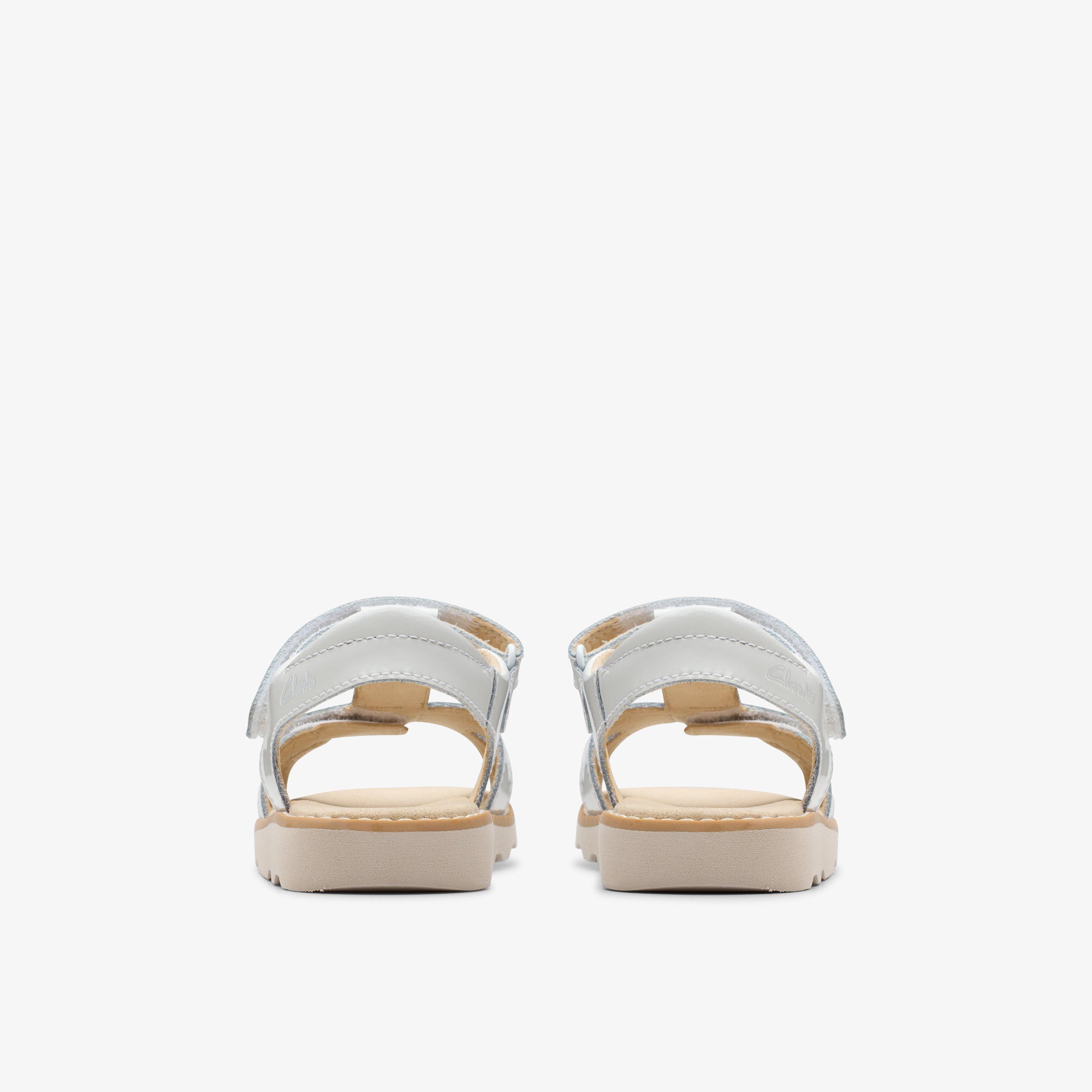 Crown Skip Kid White Patent Flat Sandals, view 5 of 6