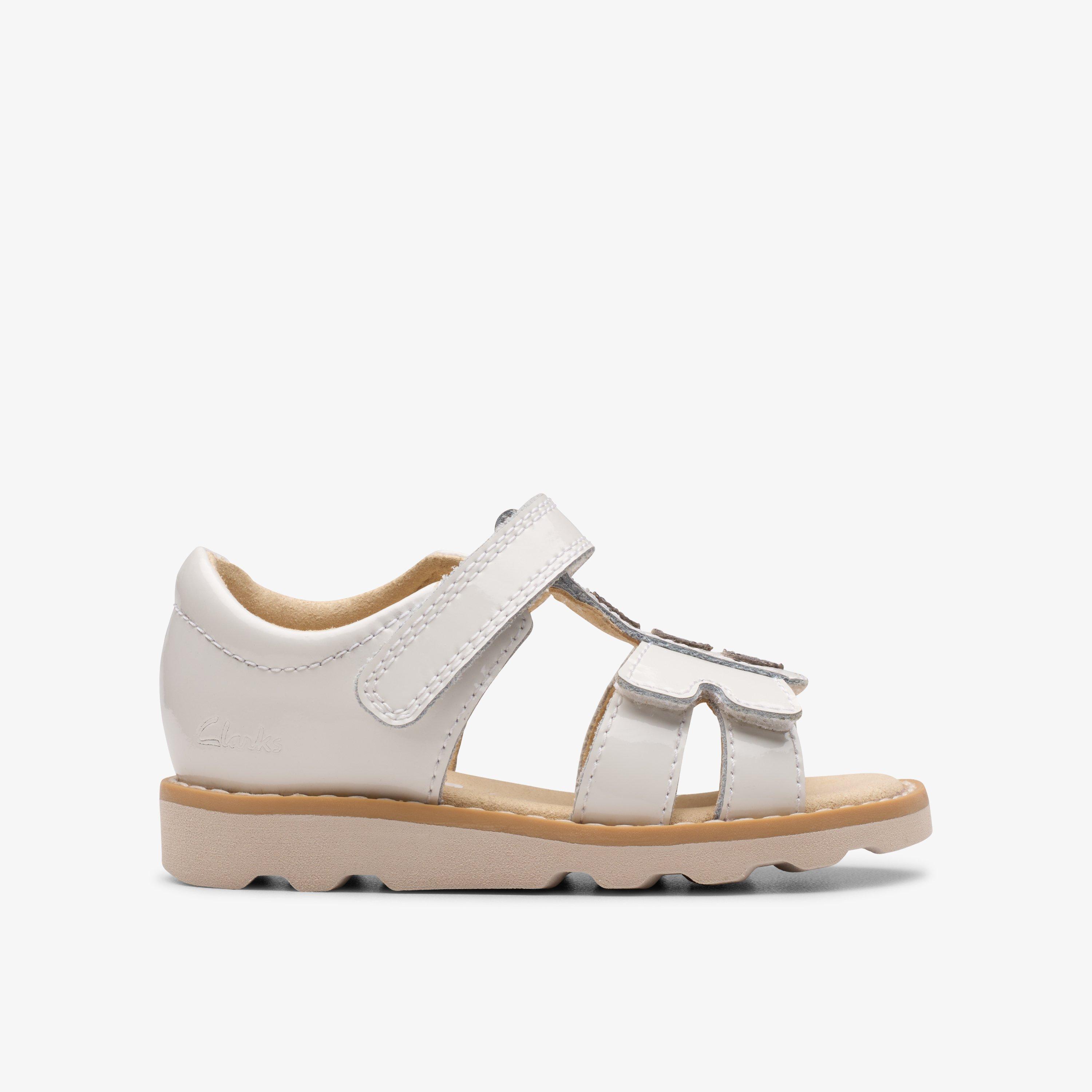 Crown Skip Toddler White Patent Flat Sandals, view 1 of 6