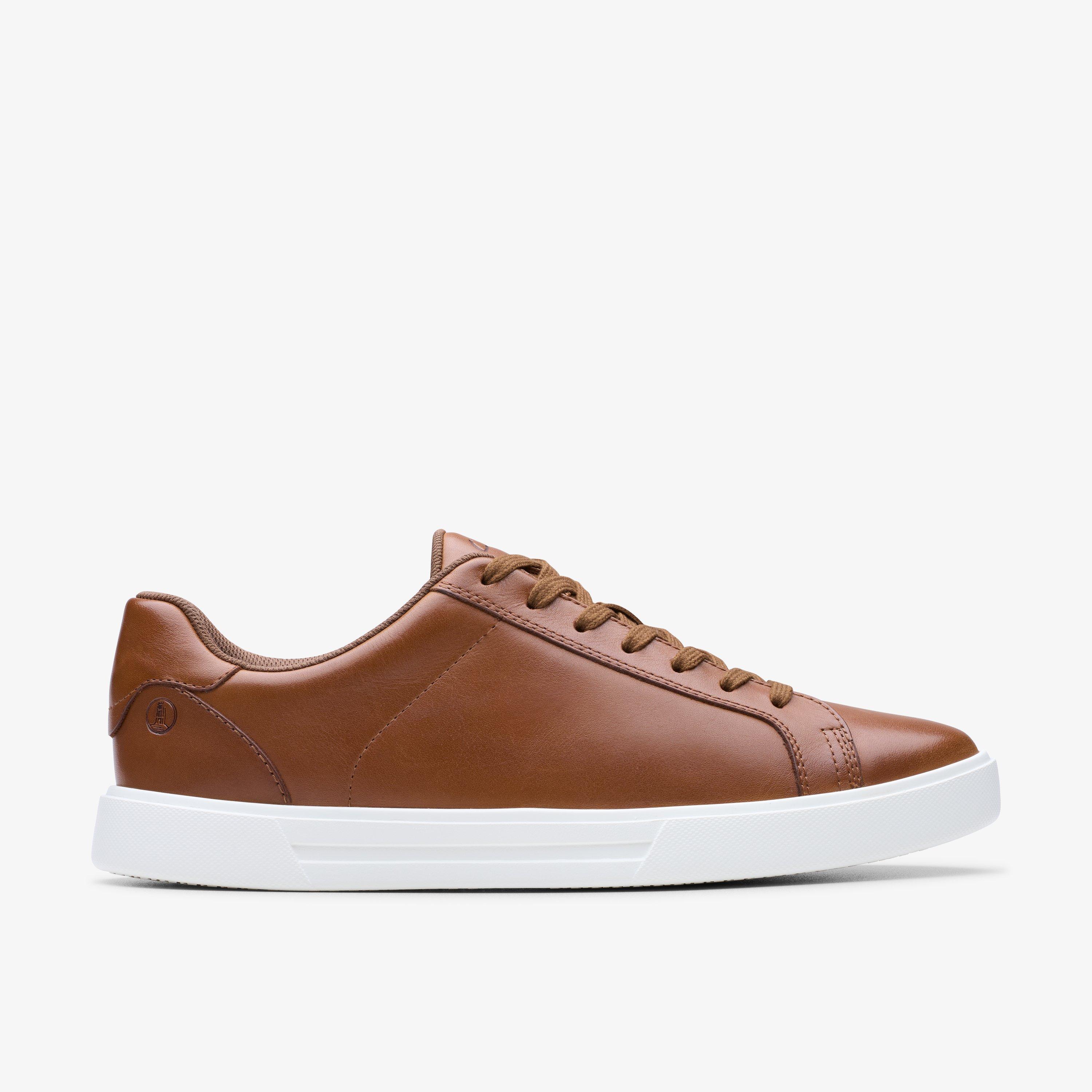 Size 12 Clarks Romsey Lace Tan Leather trainers