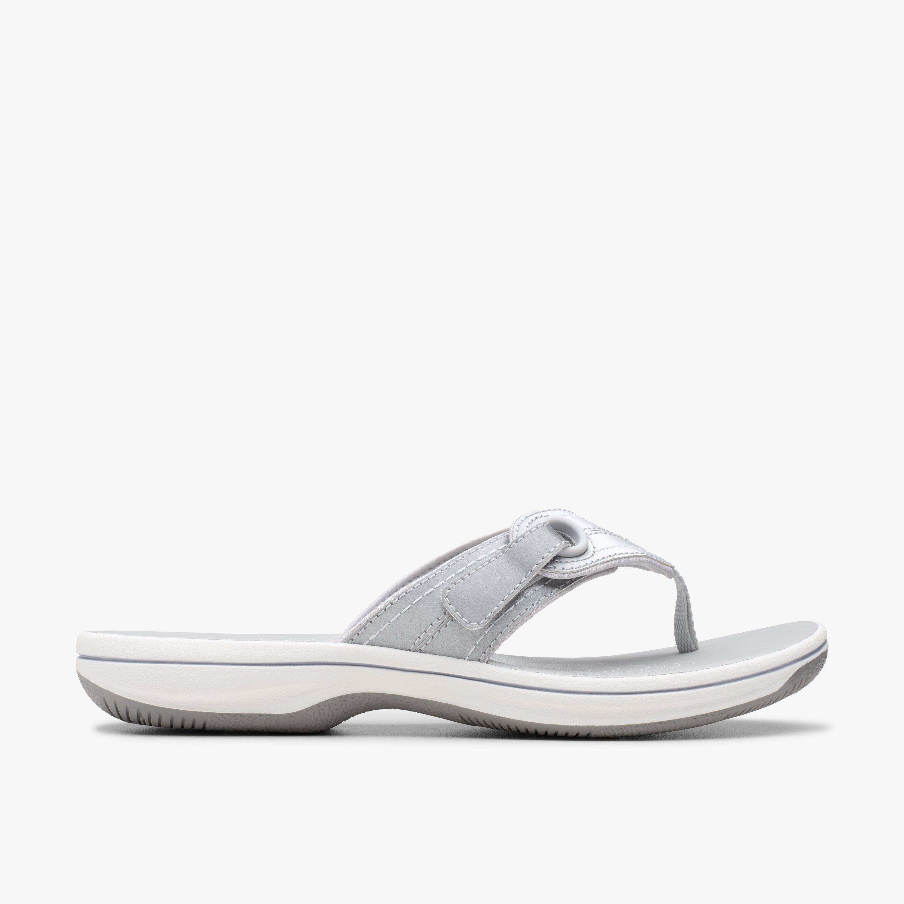 Brinkley Reyna Silver Flip Flops Flat Sandals, view 1 of 6