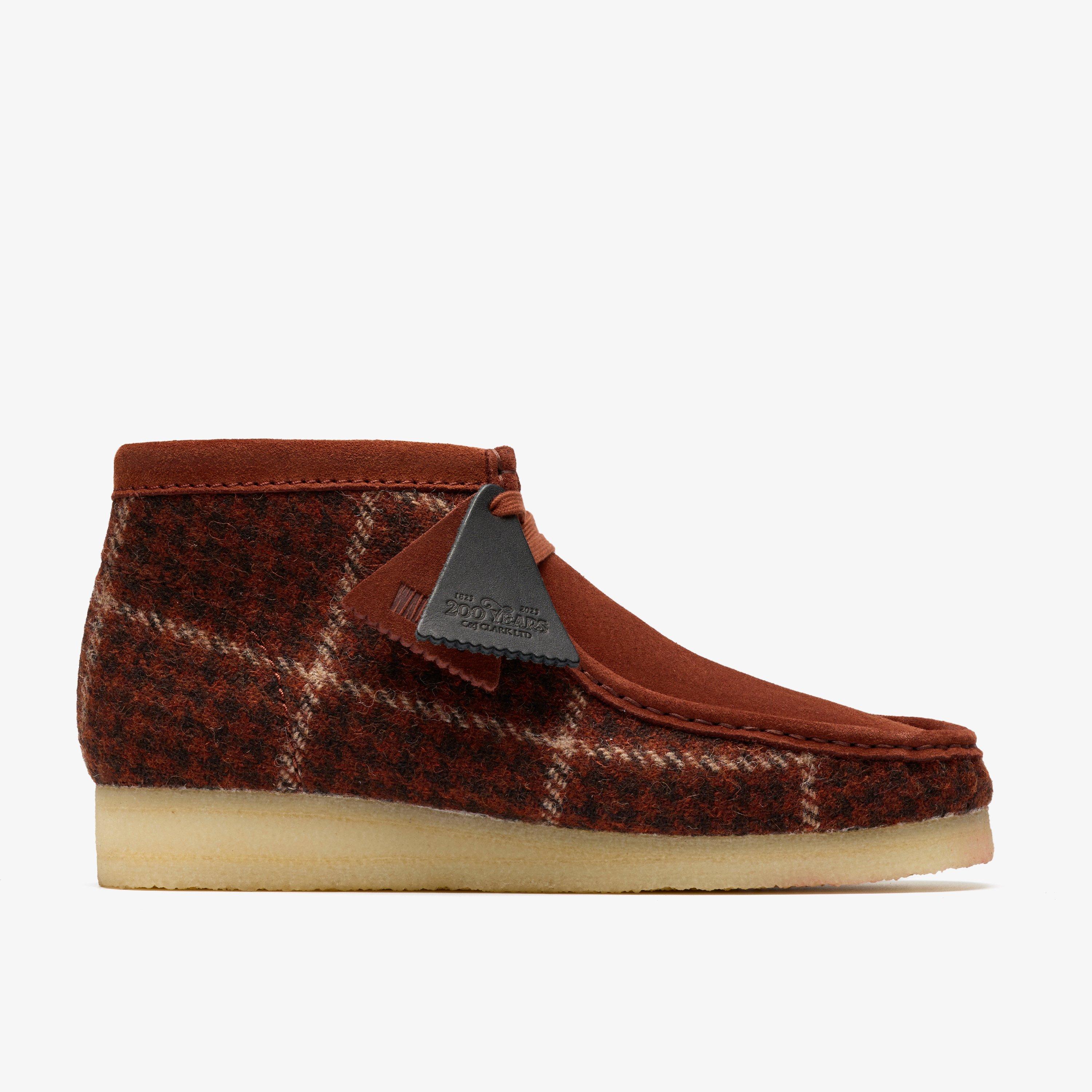 Mens Wallabee Boot Rust Tweed Combination | Clarks