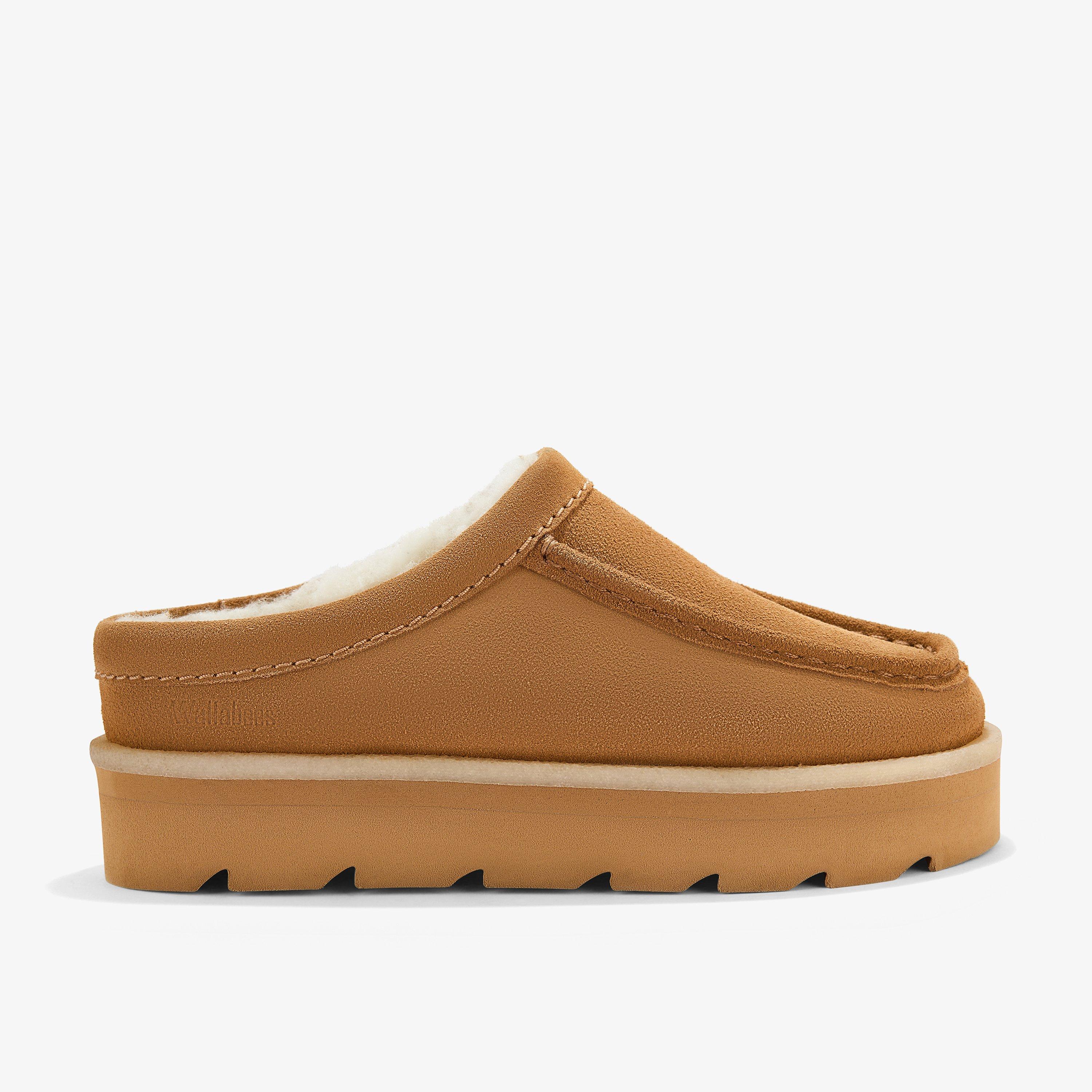 Meare Mule. Caramel Warmlined Mules Slip Ons Wedges, view 1 of 8