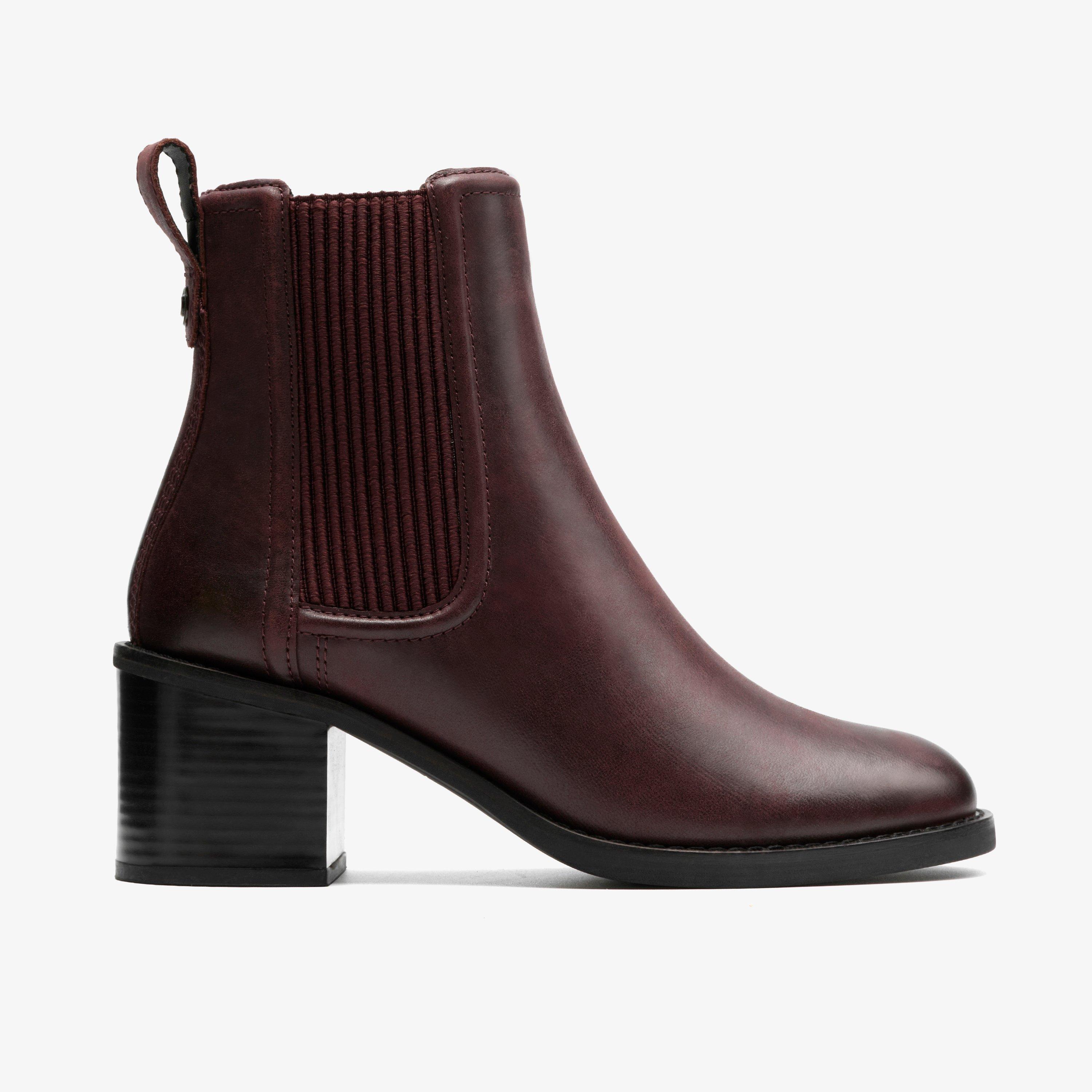 Chamberly Top Cuir rouge merlot Bottines Chelsea Boots, view 1 of 6