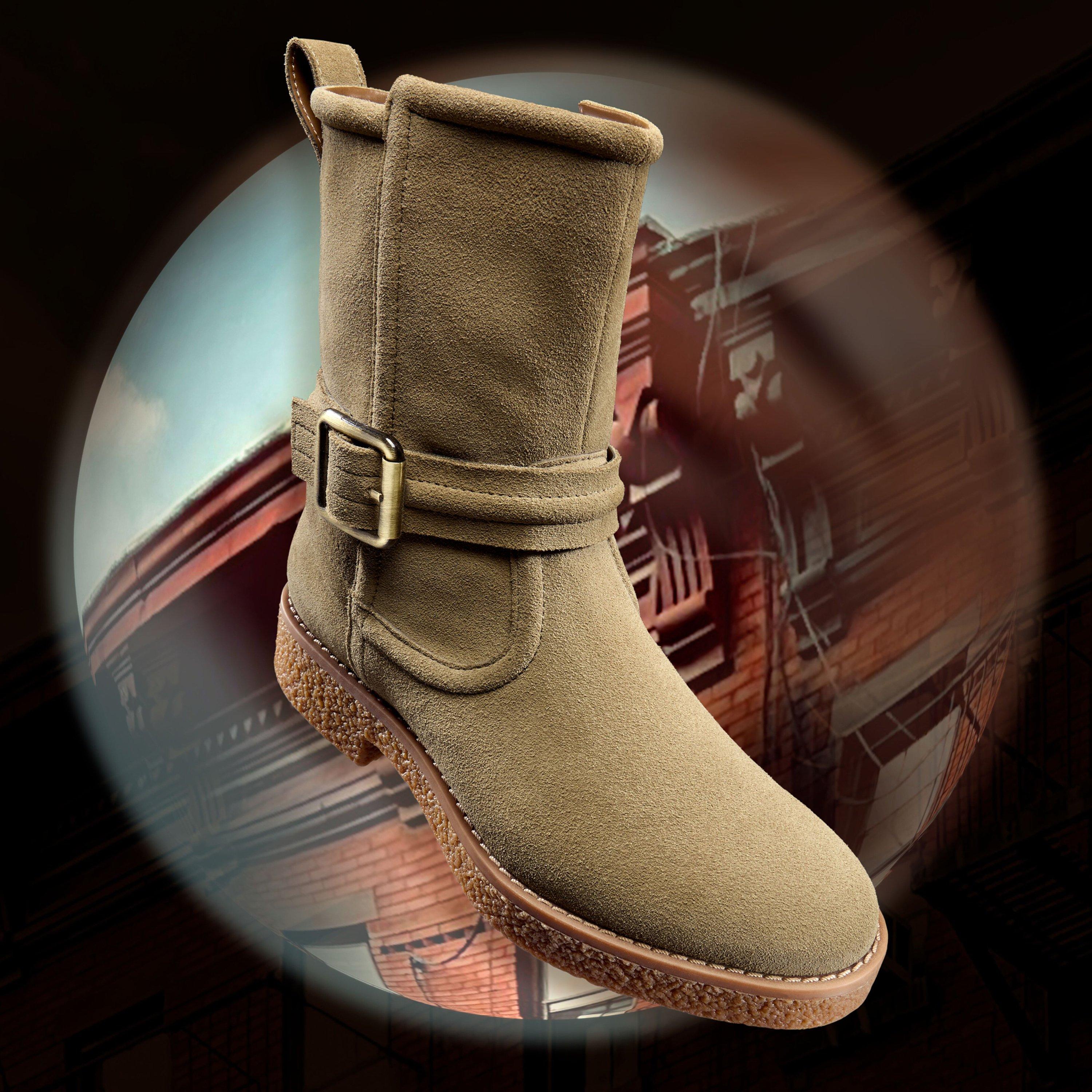 Nella Mid Dark Sand Suede