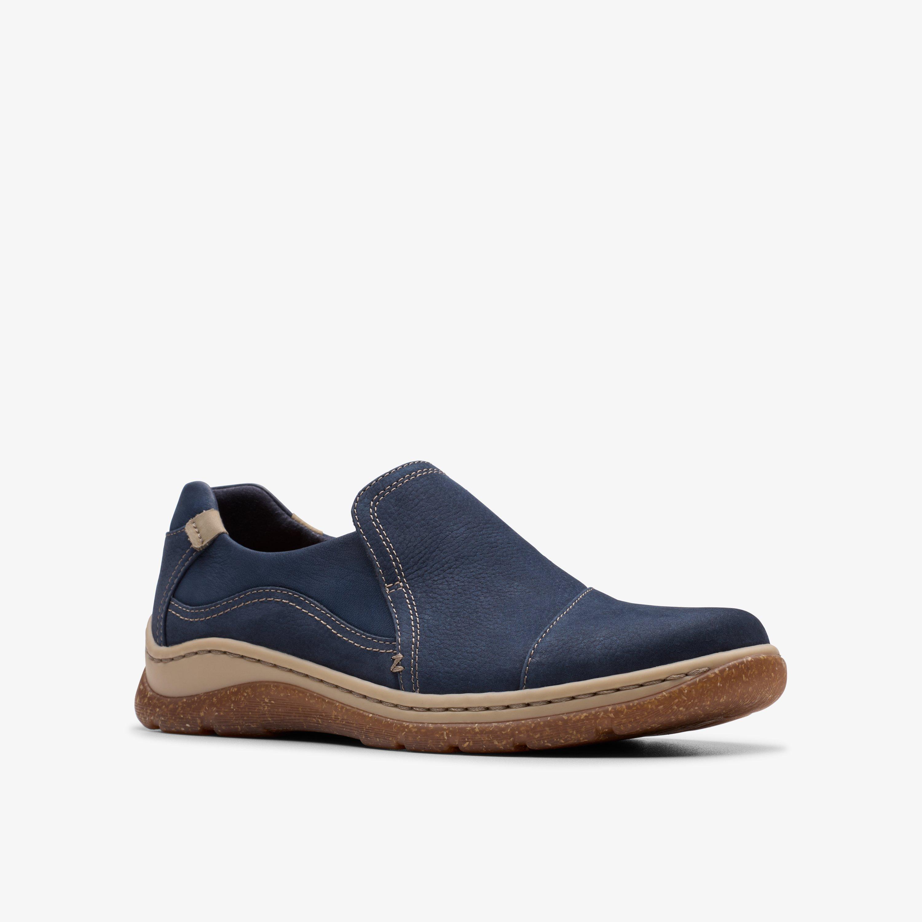 Womens Orlene Slip Navy Nubuck Slip-On Shoes | Clarks