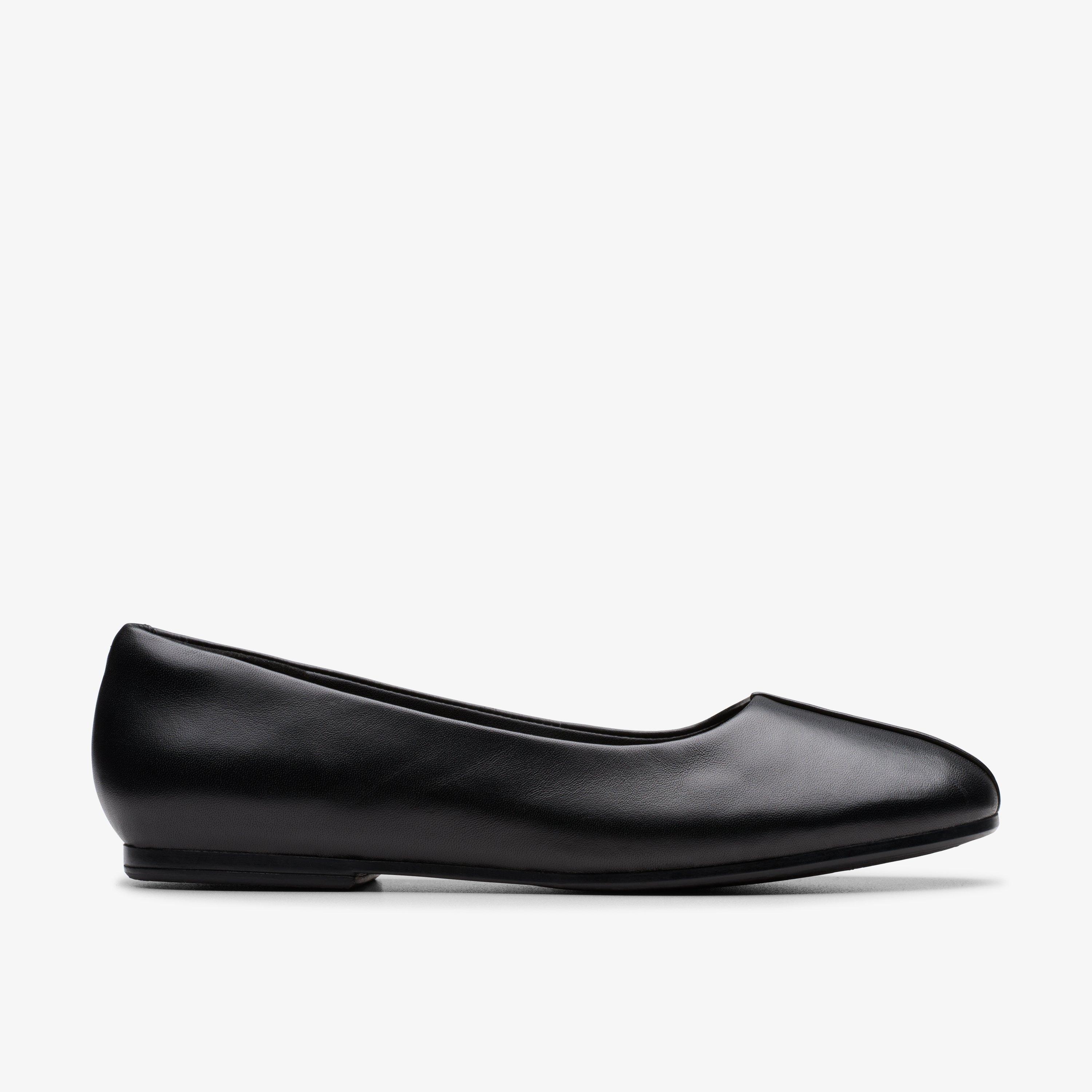 Livia Lily Black Leather Ballet Pump Slip Ons, view 1 of 6