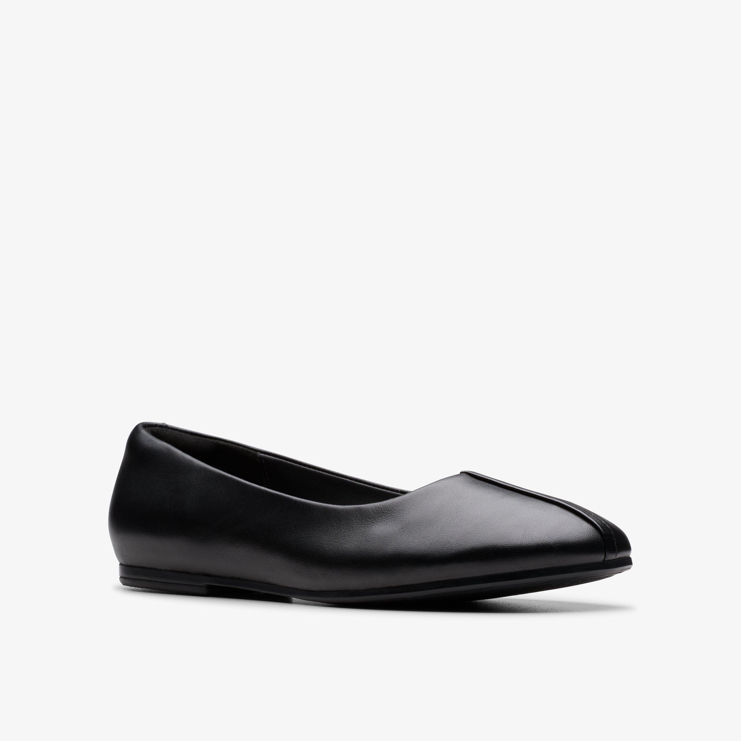 Ballet Pumps Clarks Ladies Flat Black Shoes Clarks Womens Meadow - Main Image