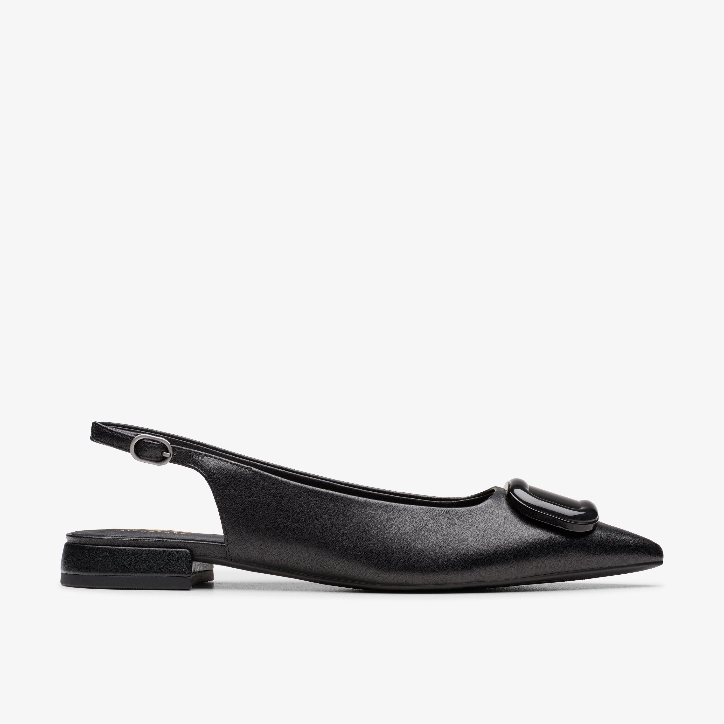 Sensa 15 Trim Schwarzes Leder Slingback-Schuhe, view 1 of 8