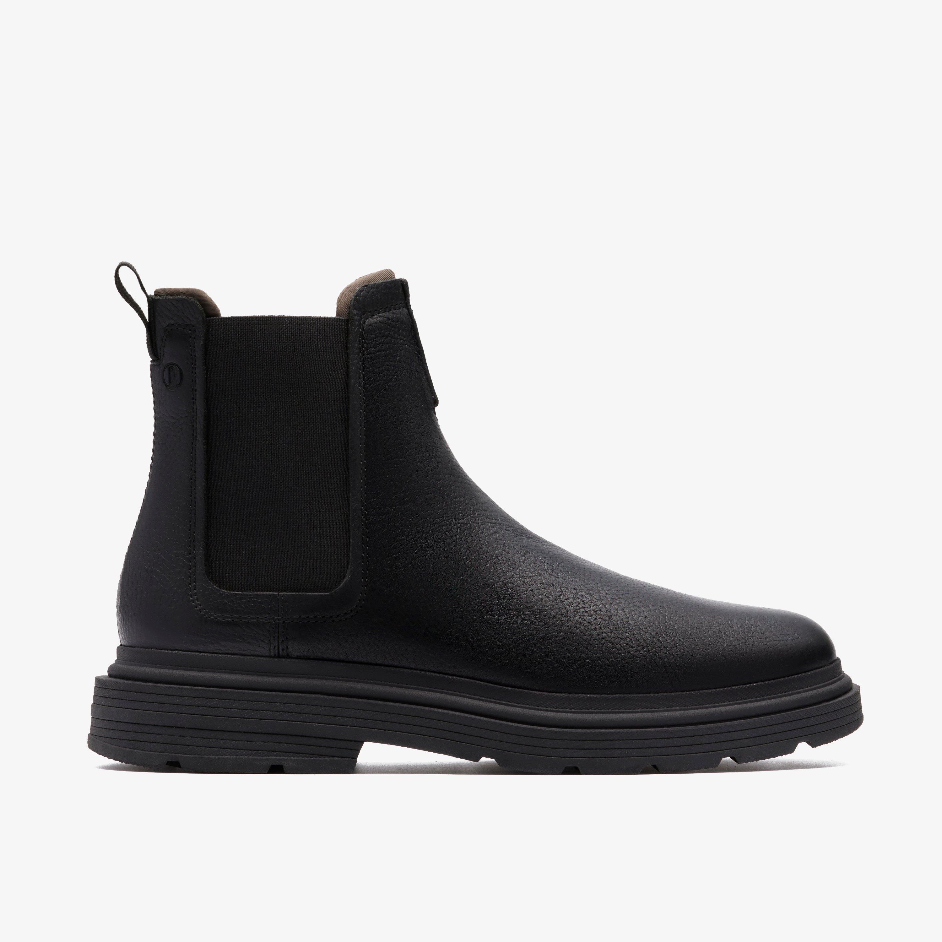 Badbury Easy Black Leather Ankle Boots, view 1 of 8