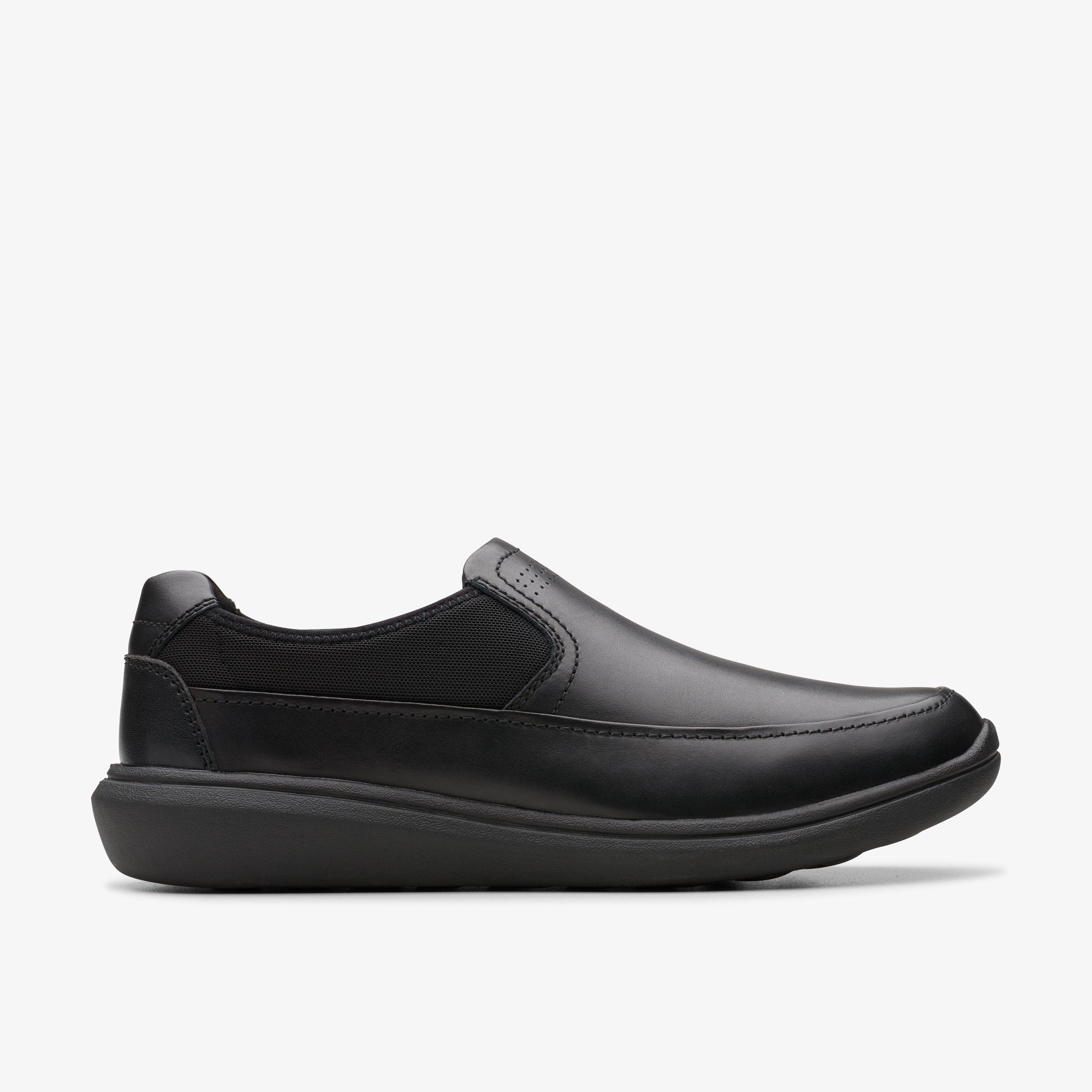 Watchet Step Black Leather Slip Ons Walking, view 1 of 6