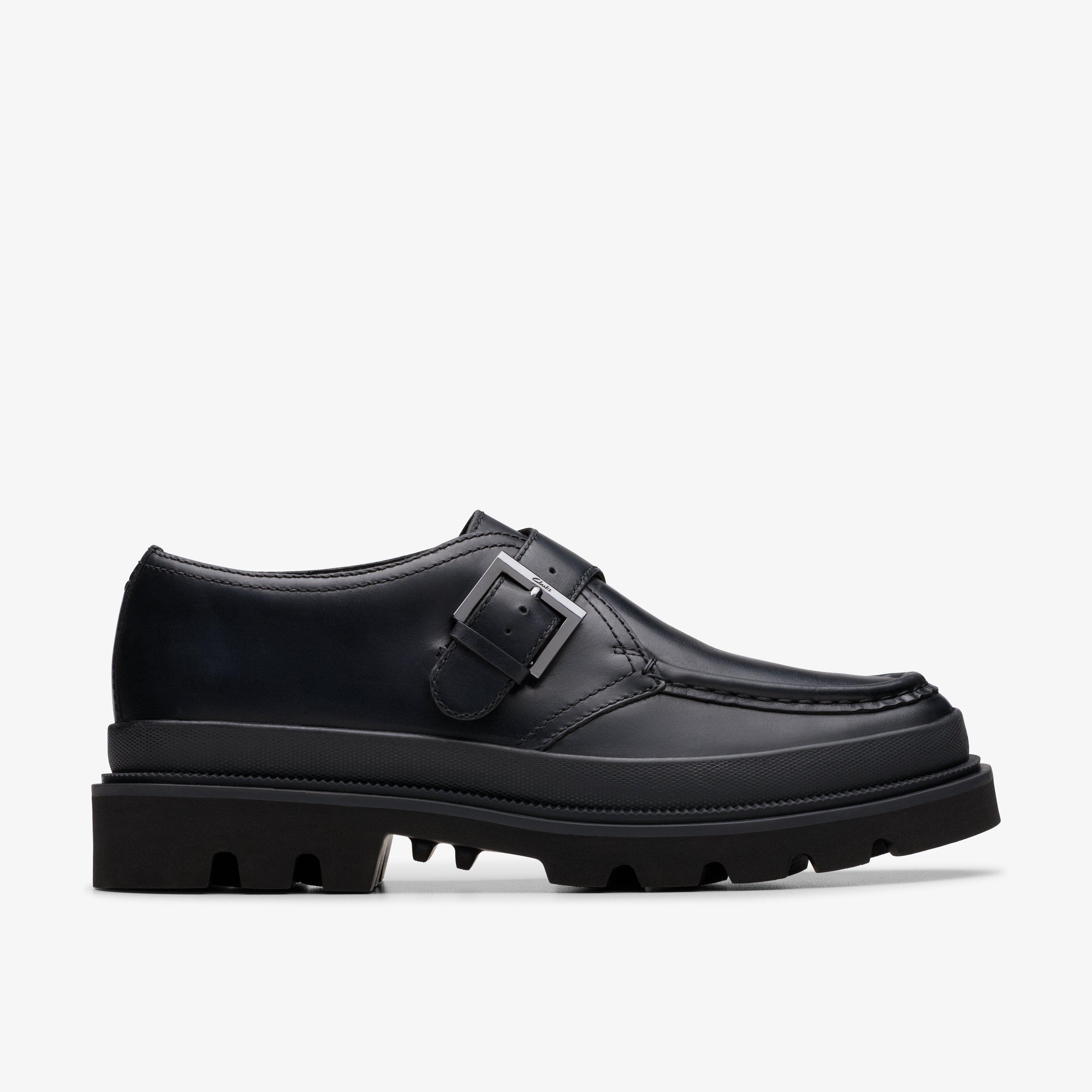 Badell Monk Black Leather Slip Ons Monk, view 1 of 6