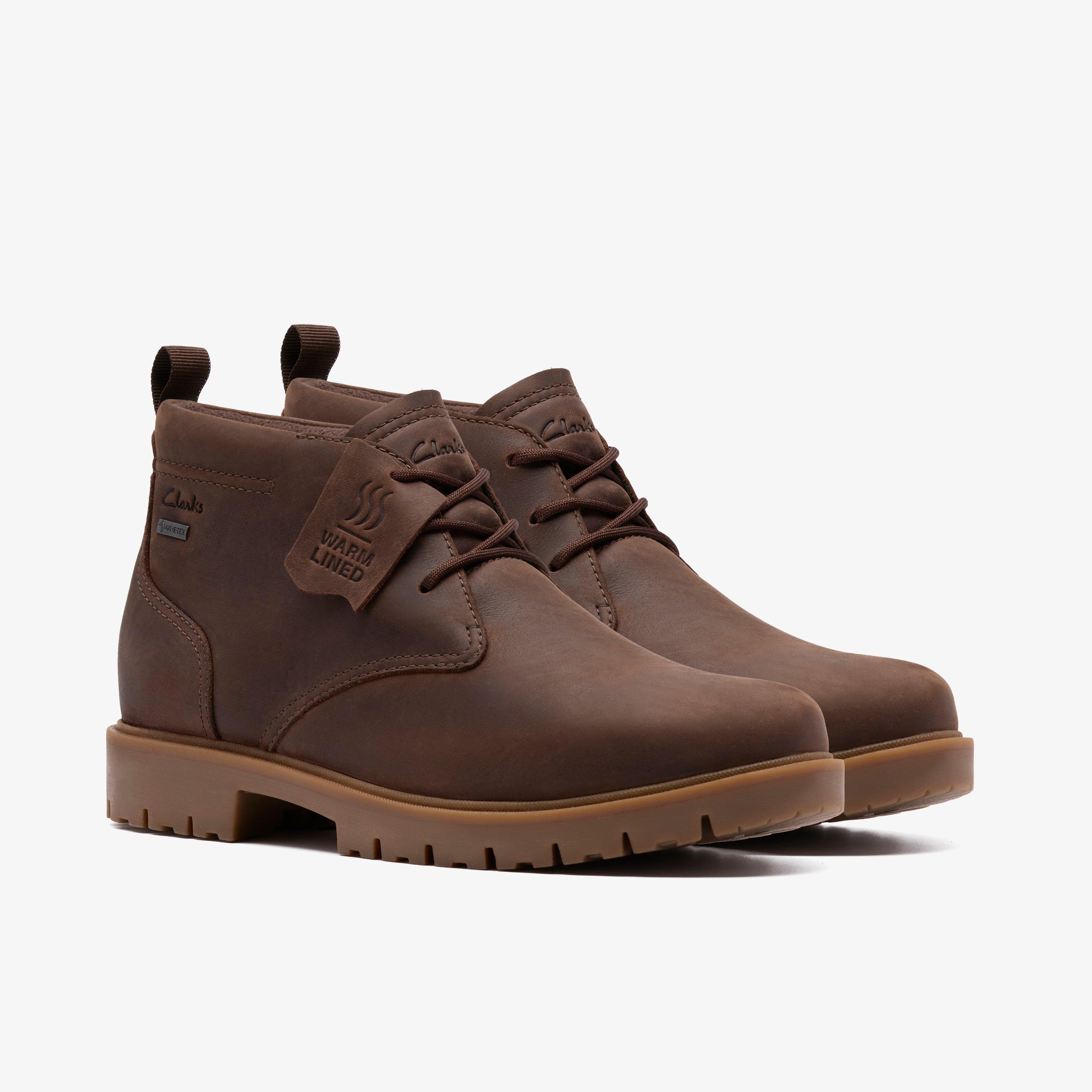 Clarks Stivali Wallabee Oxford Uomo - Pelle Morbida Marrone Chiaro, Suola In Gomma, Taglia 41.5 EU