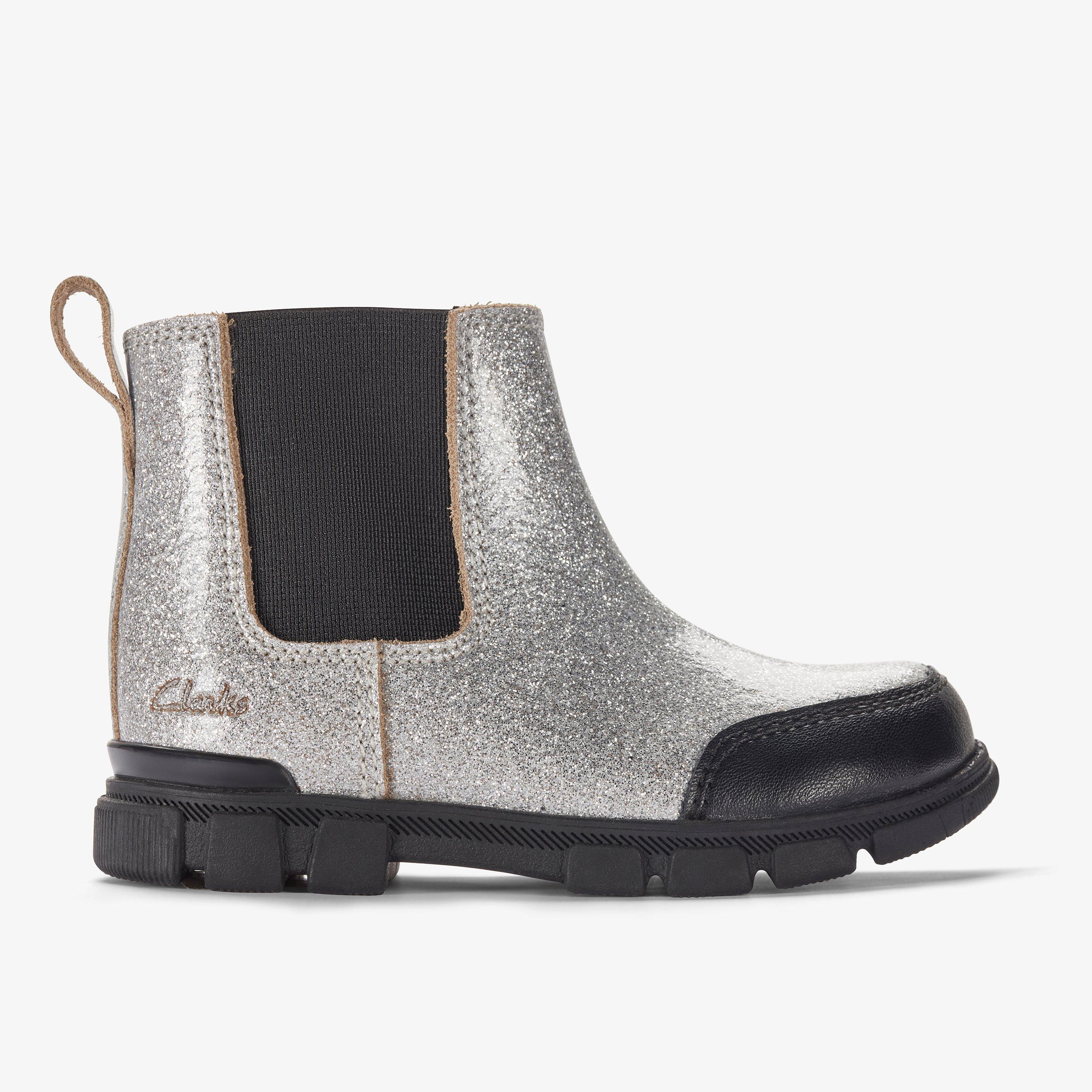 Evyn Chelsea Toddler Silver Patent Chelsea Boots Ankle Boots, view 1 of 6