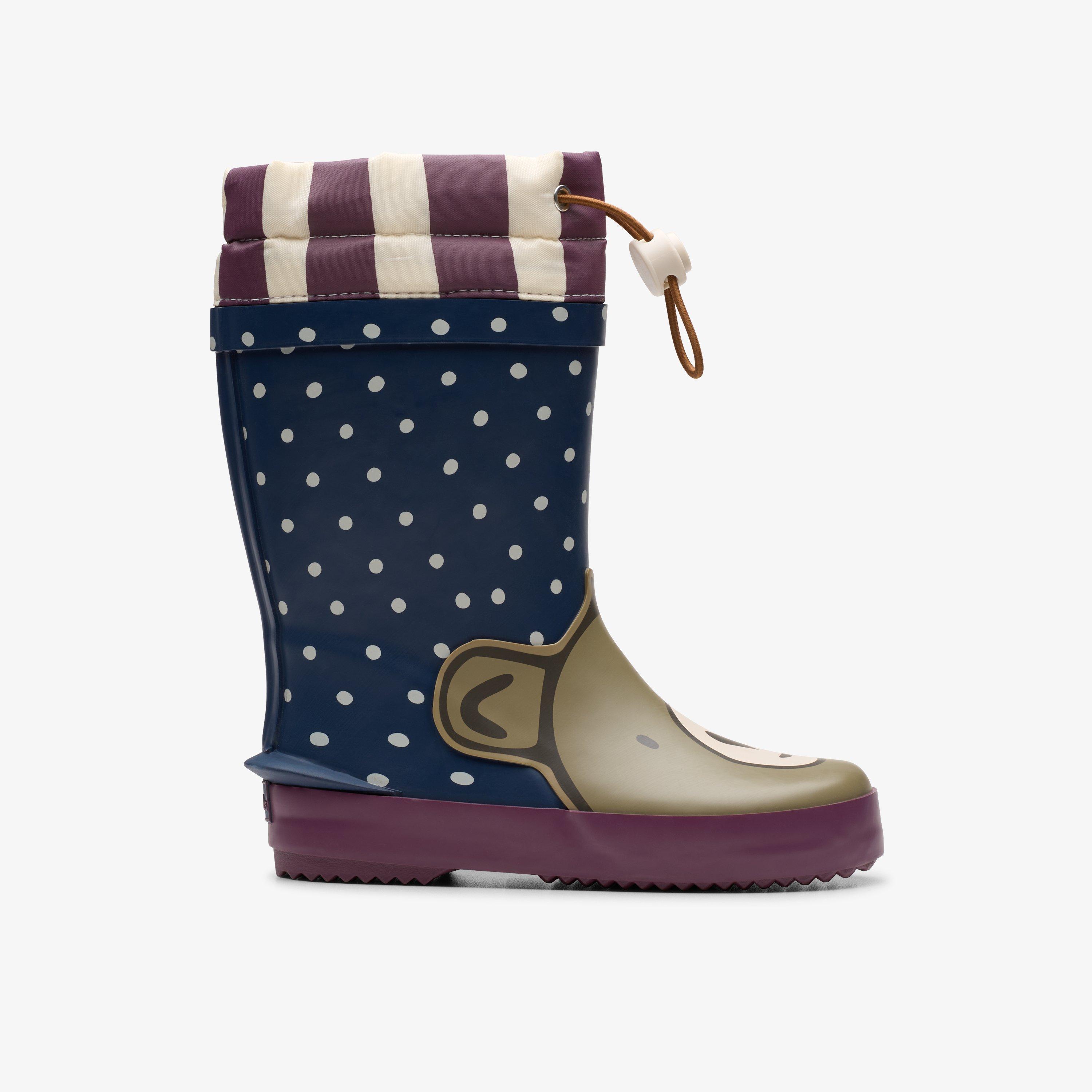 Tarri Race Toddler Navy Combination Wellies, view 1 of 6