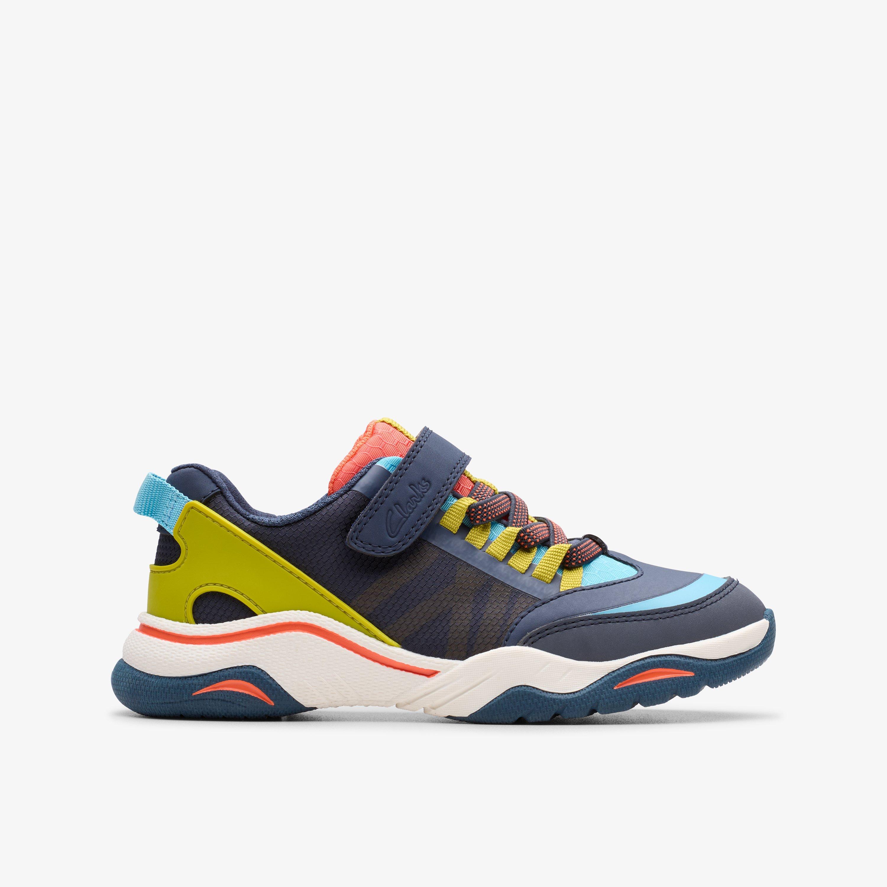 Feather Track Kid Navy Combination Trainers Riptape, view 1 of 6