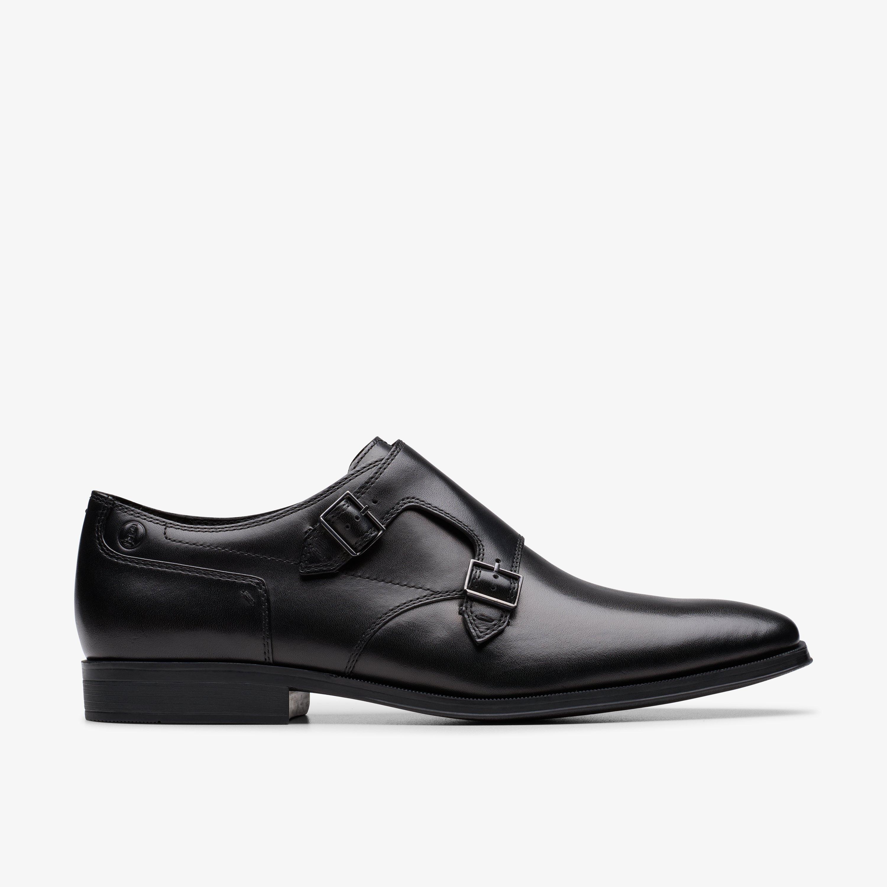 Clarks Paulton Monk Black Leather size 12