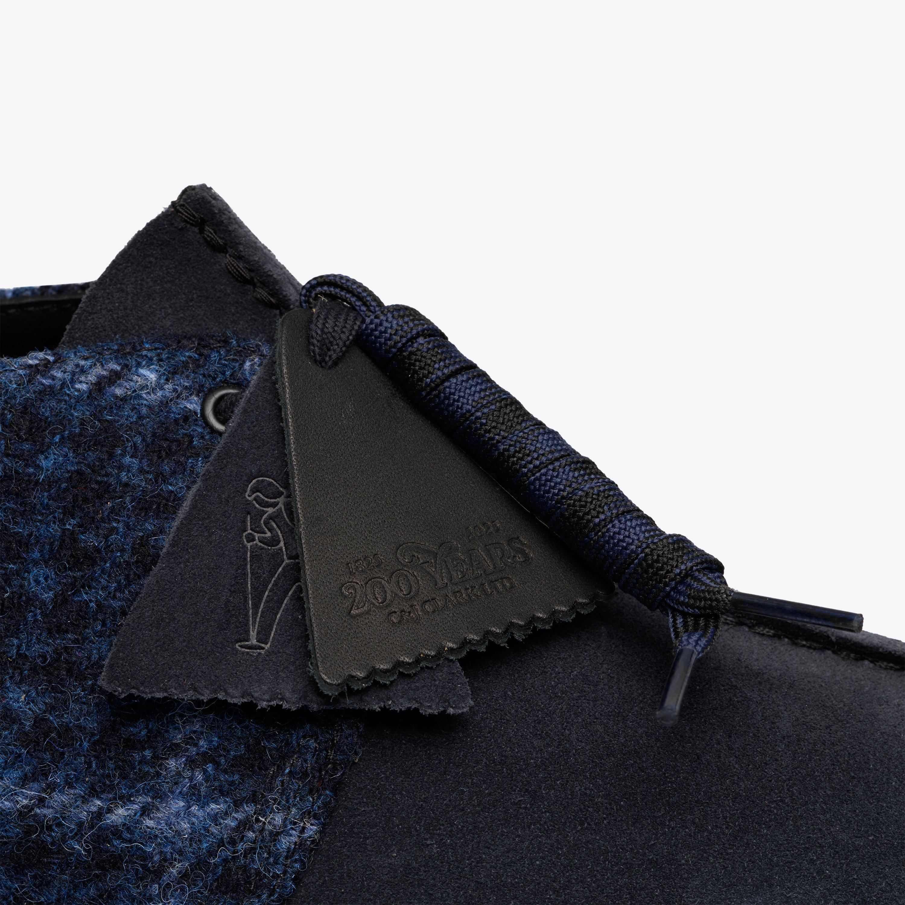 Desert Trek Navy Tweed Combination Desert Boots Lace Up, view 9 of 10