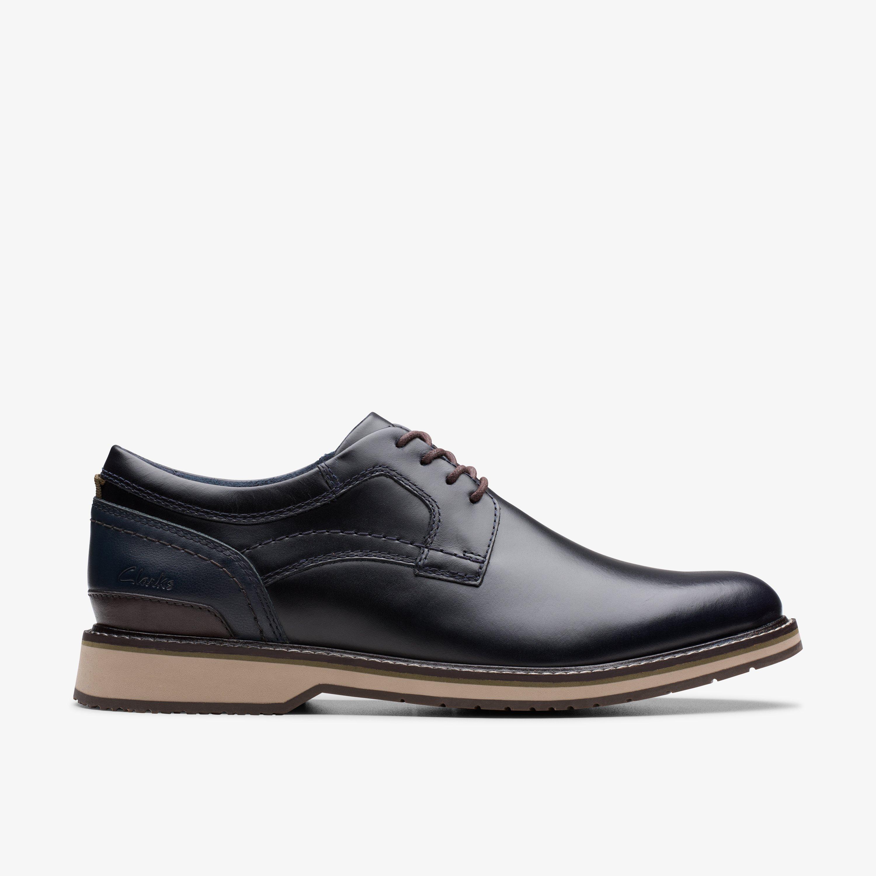 Men's Monahan Plain Navy Nubuck Oxford Shoes| Clarks