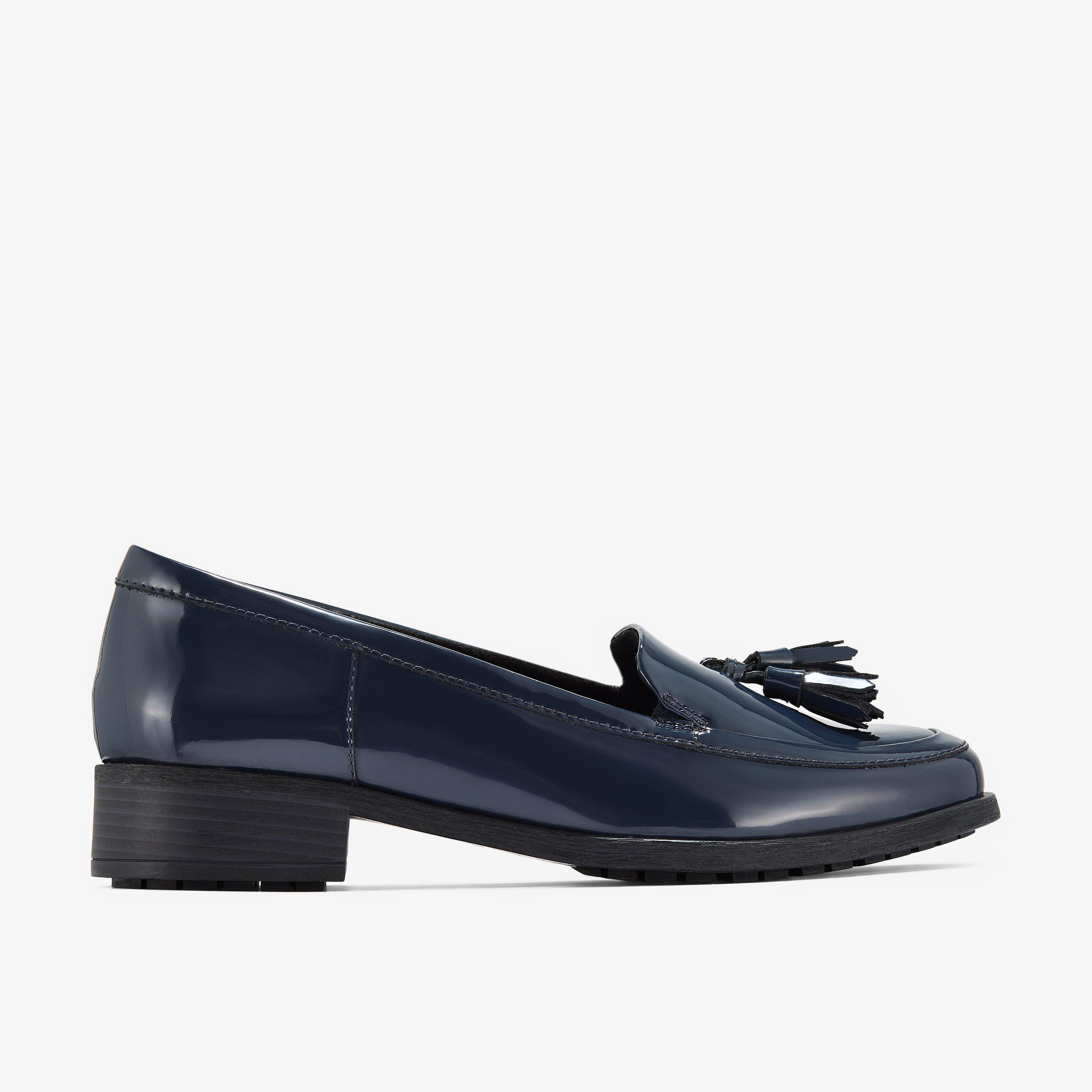 Havisham Edge Loafer Navy Patent Loafers Slip Ons, view 1 of 6