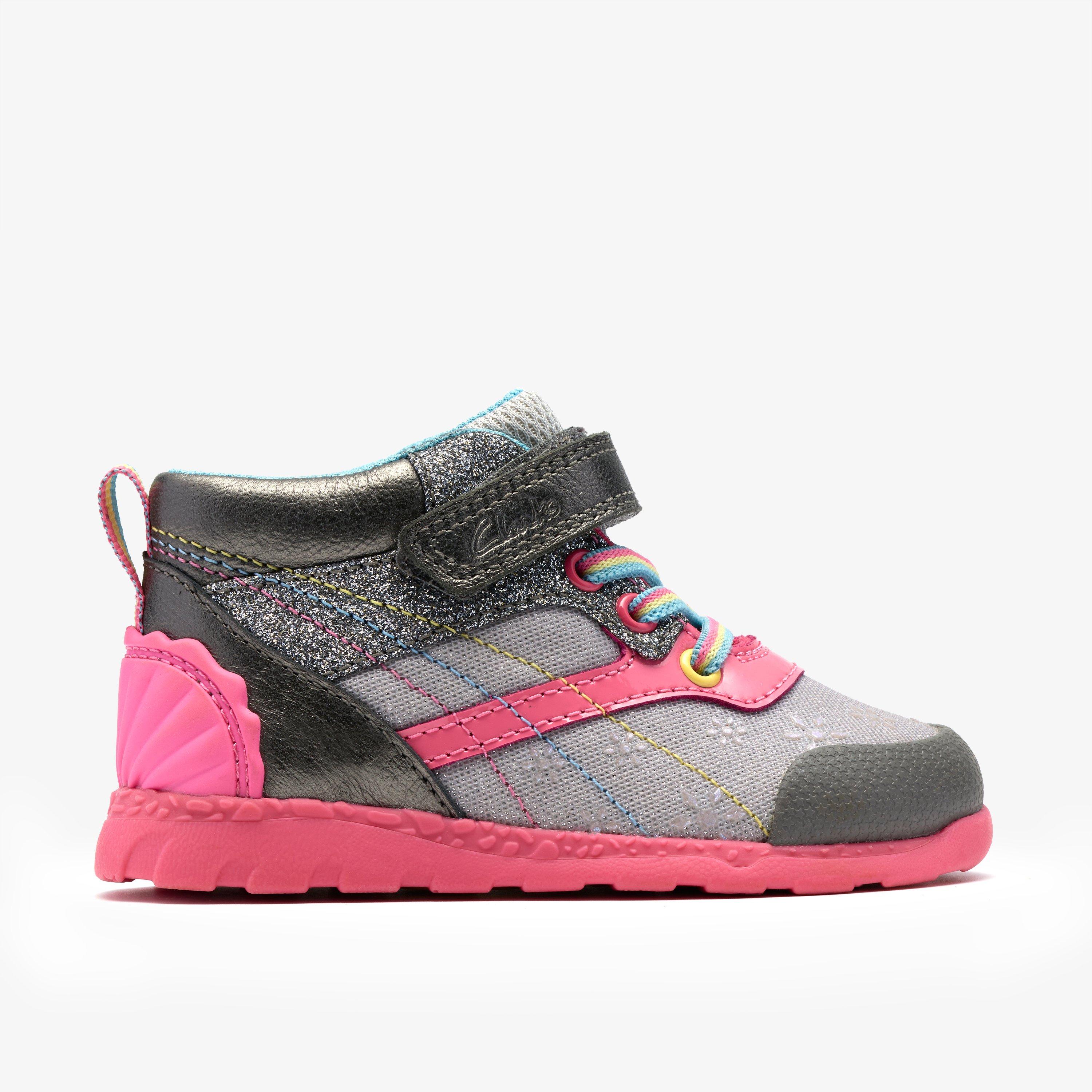 Tidal 2 Myth Toddler Silver Ankle Boots Trainers High Tops Riptape, view 1 of 6