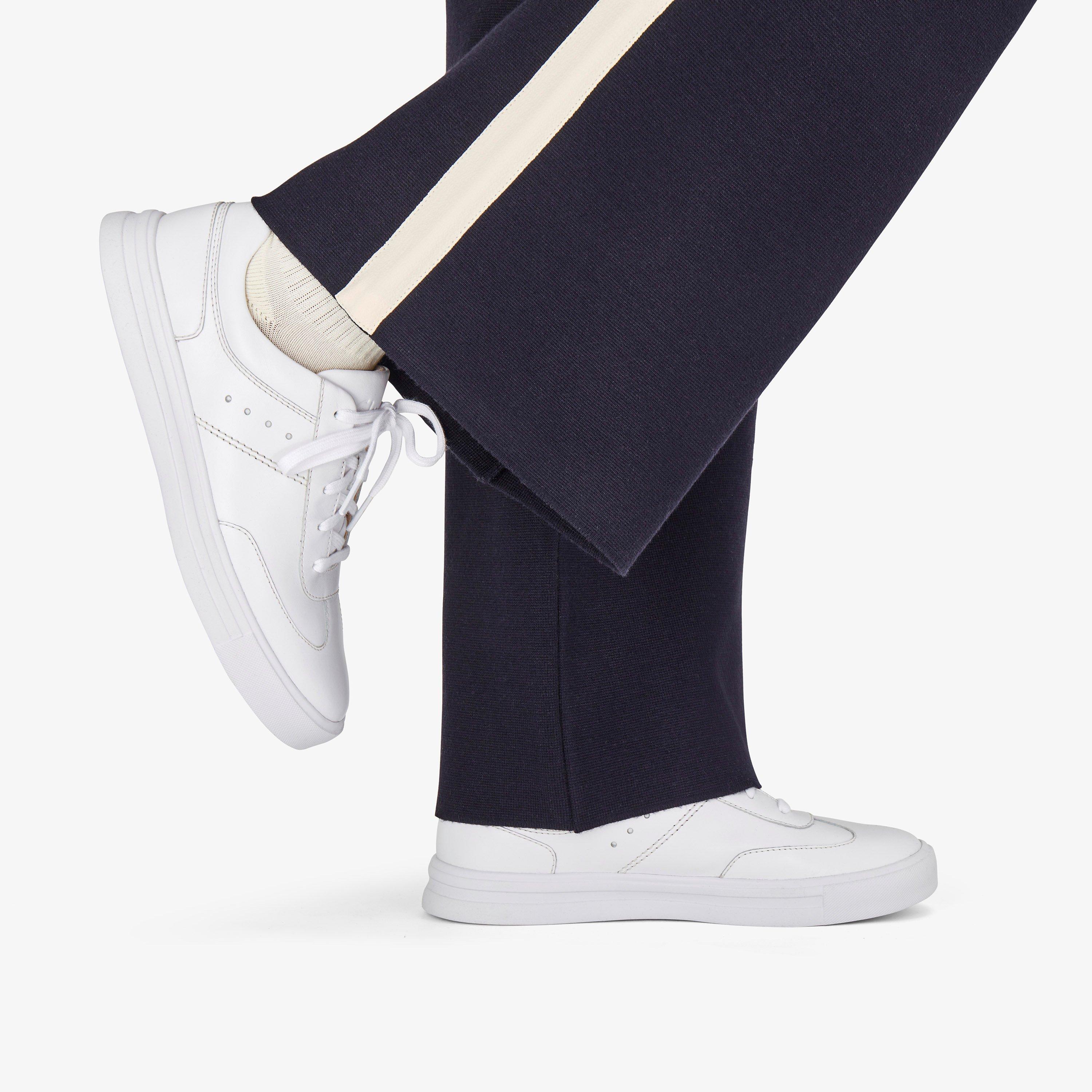 Makea Court White Leather