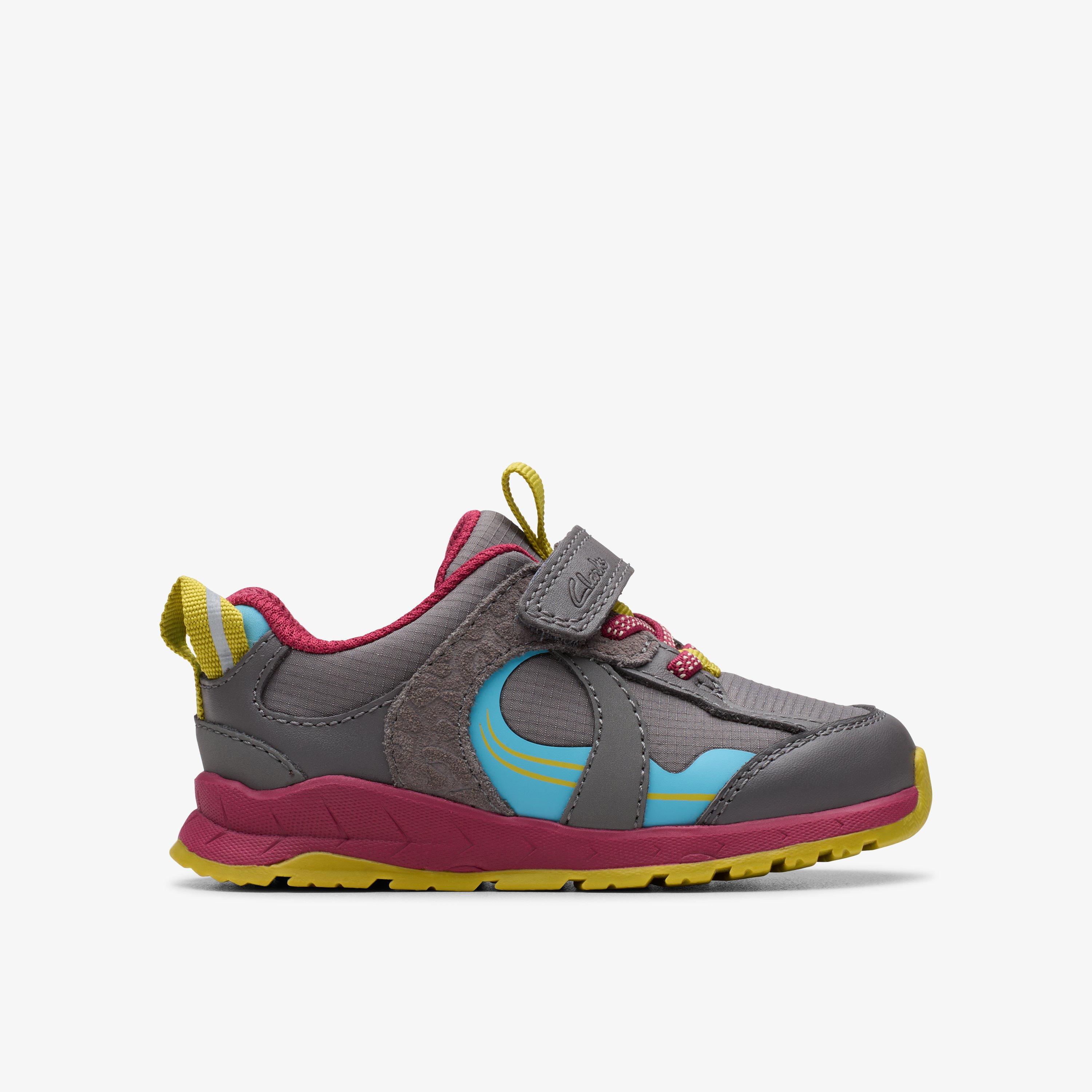 Selva Hero Toddler Dark Grey Combination Trainers Riptape, view 1 of 6