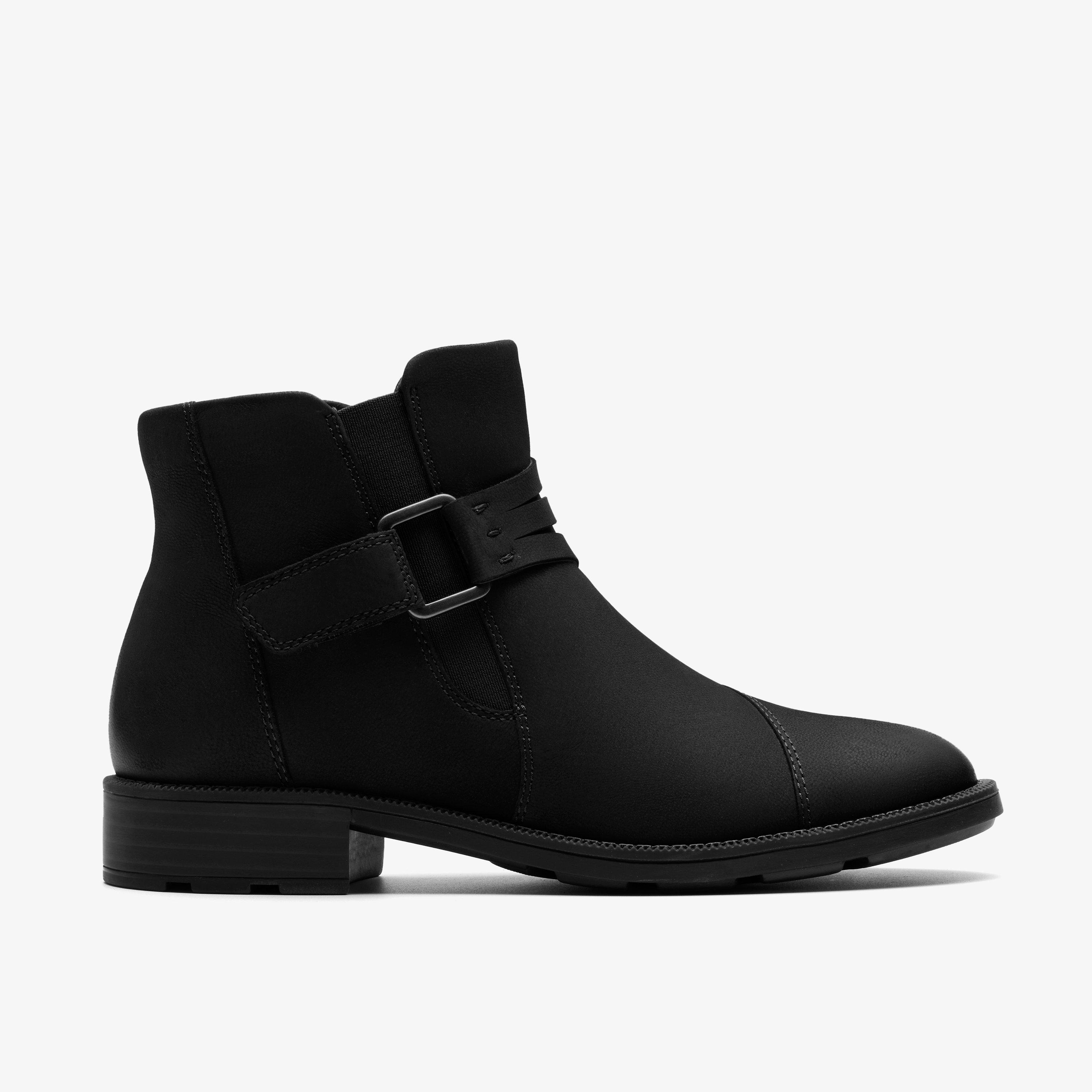 Adalynn Faye Black Nubuck Ankle Boots, view 1 of 6