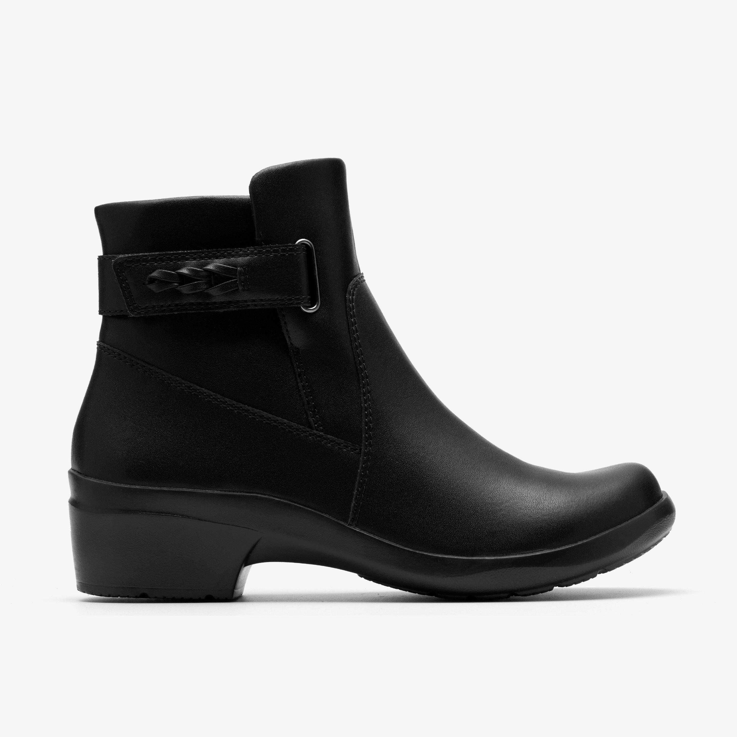 Angie Serena Black Leather Ankle Boots, view 1 of 6