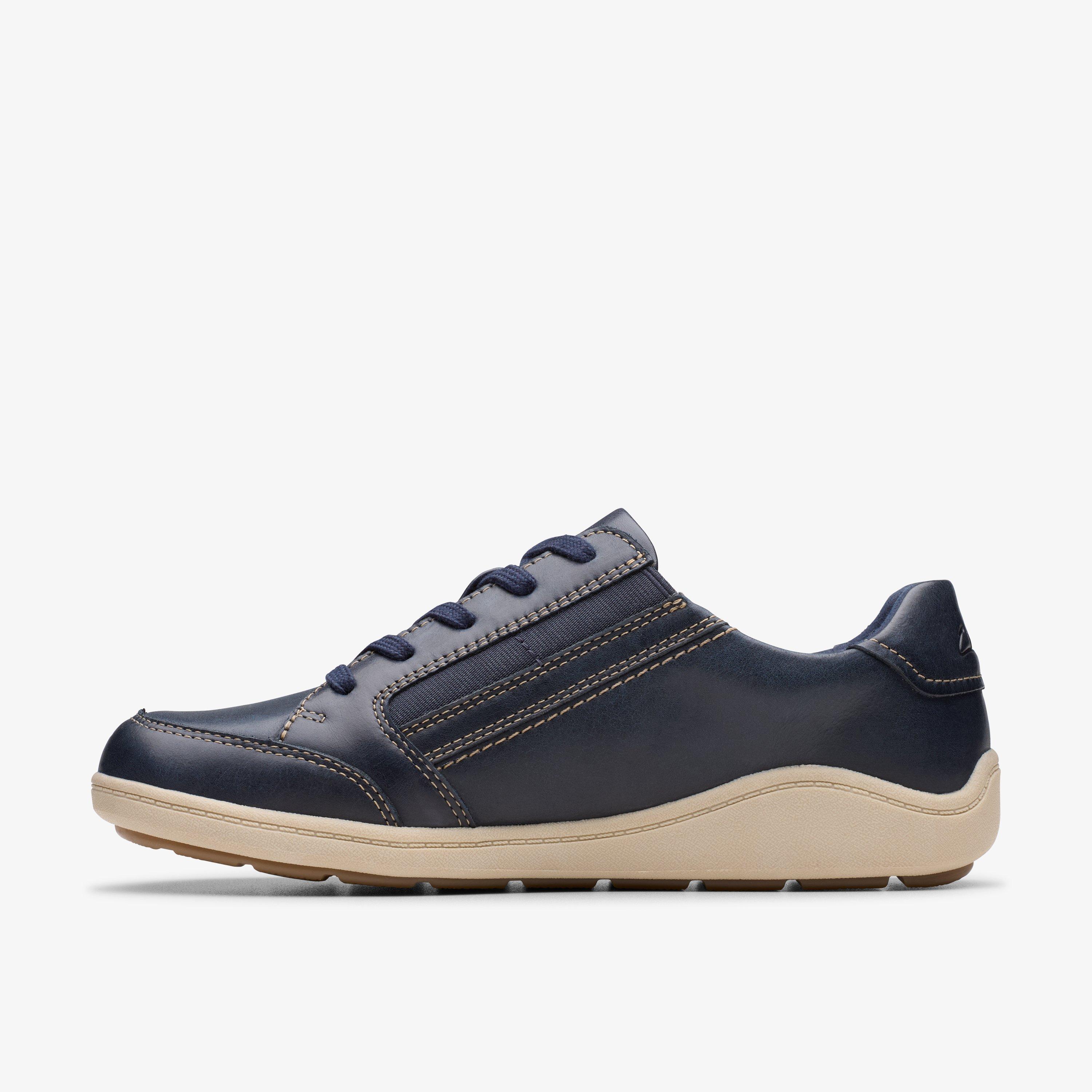 Bryianne Bayla Navy Leather Trainers, view 2 of 6