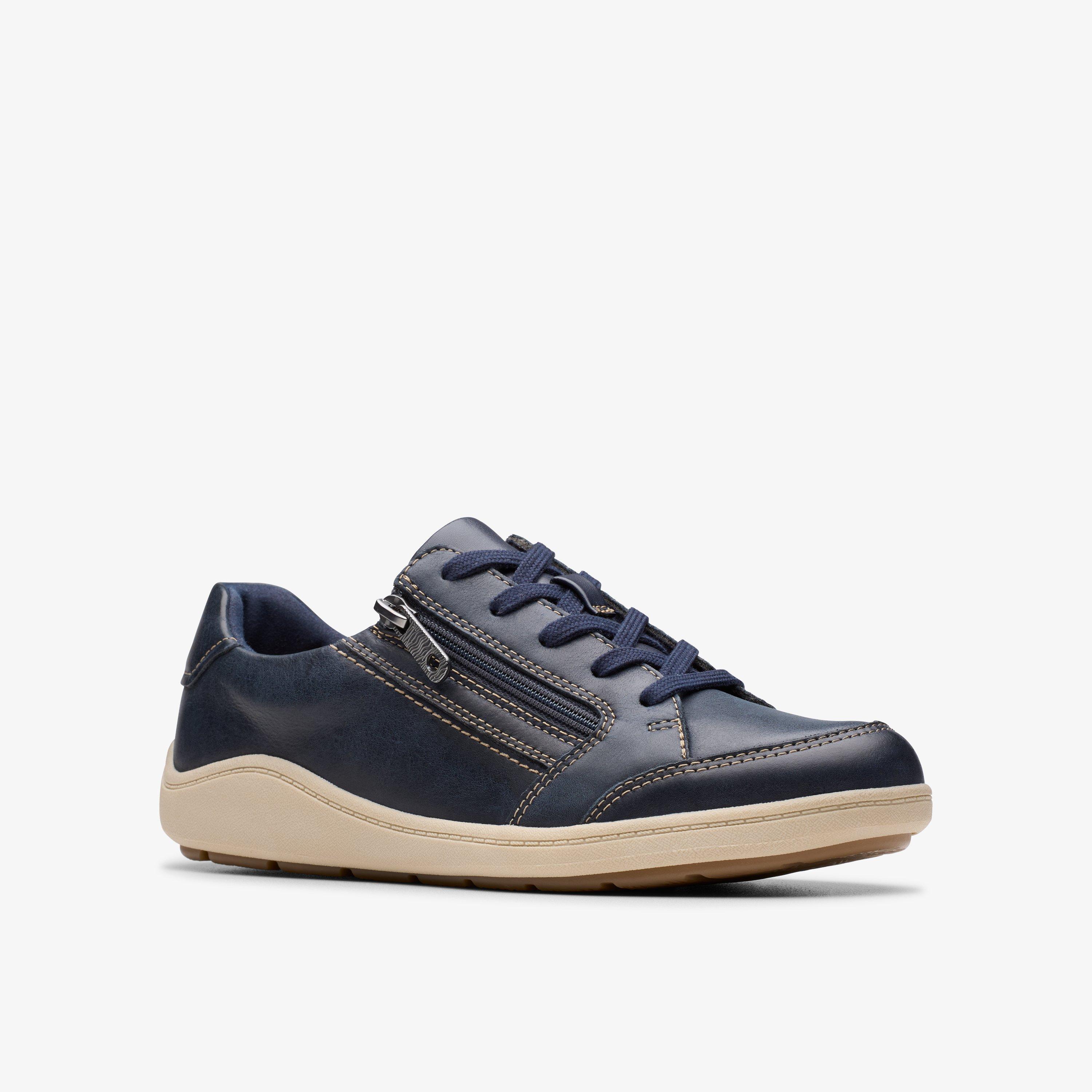 Bryianne Bayla Navy Leather Trainers, view 4 of 6