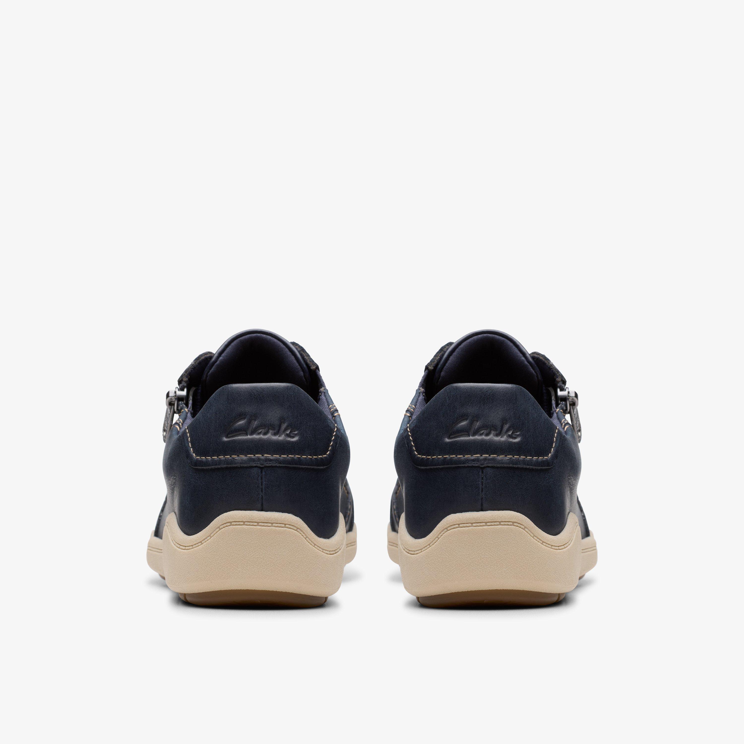 Bryianne Bayla Navy Leather Trainers, view 5 of 6