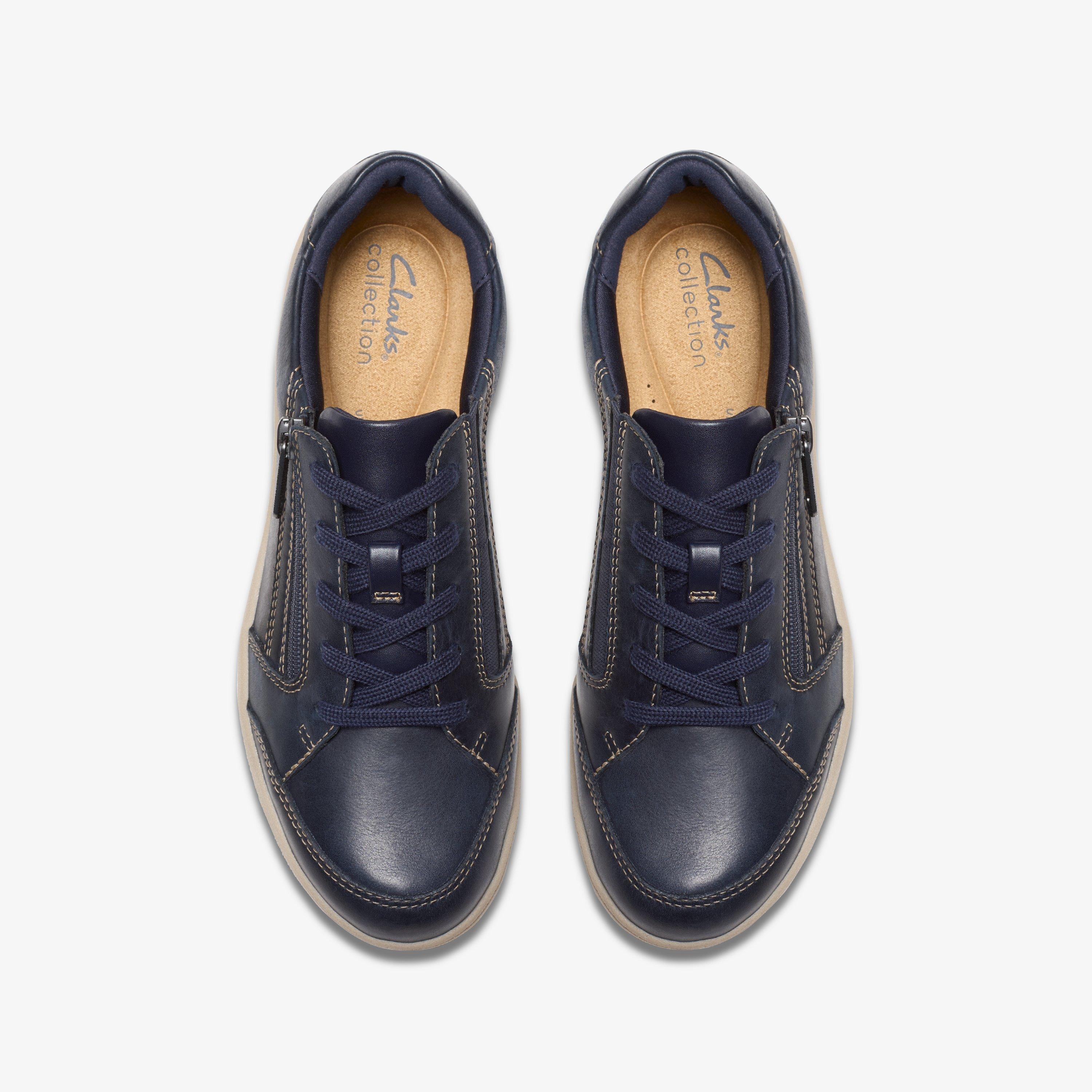 Bryianne Bayla Navy Leather Trainers, view 6 of 6